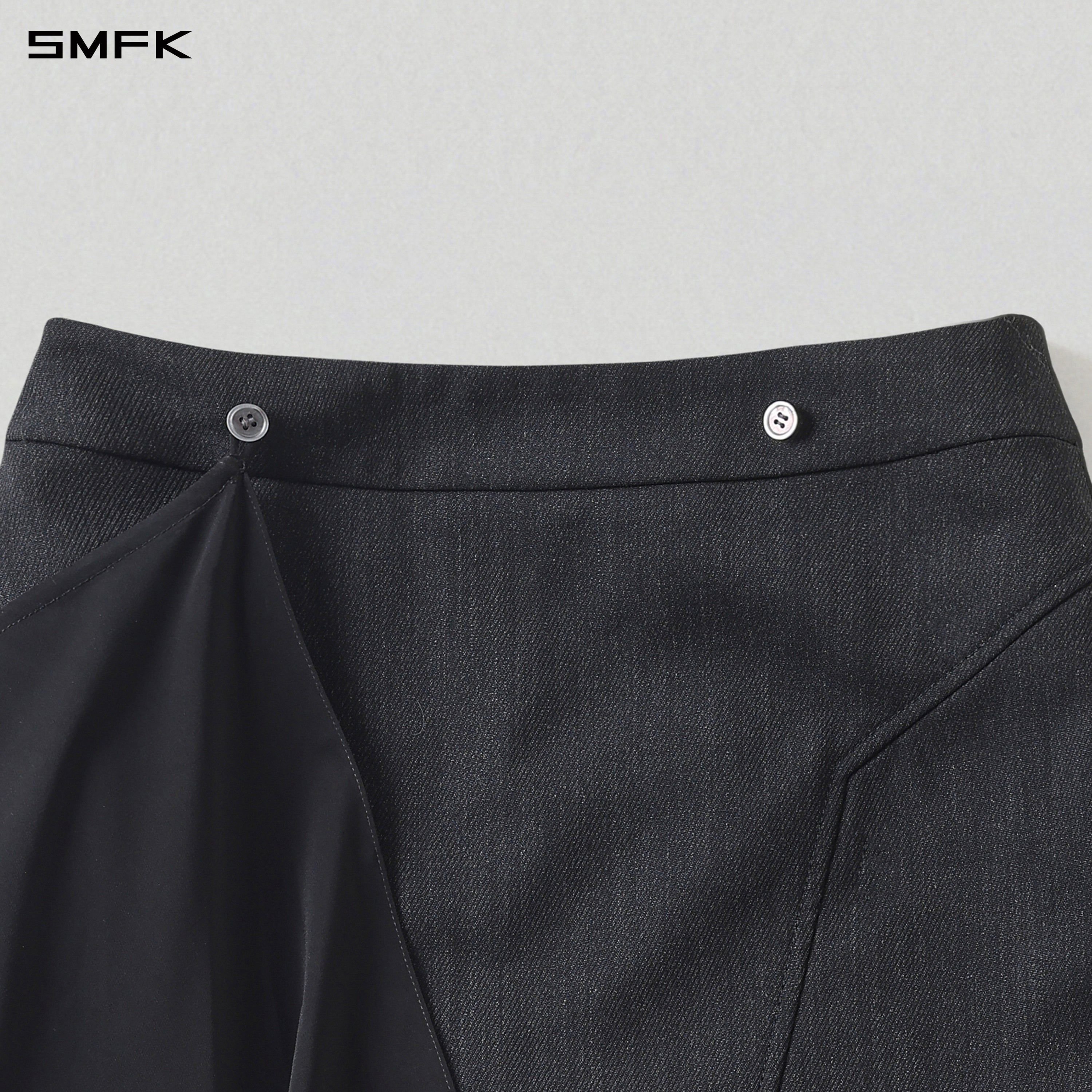 PERMANENT PRISM CAPE FORMAL SHORT SKIRT /WOOL+POLYESTER MIDNIGHT BLACK