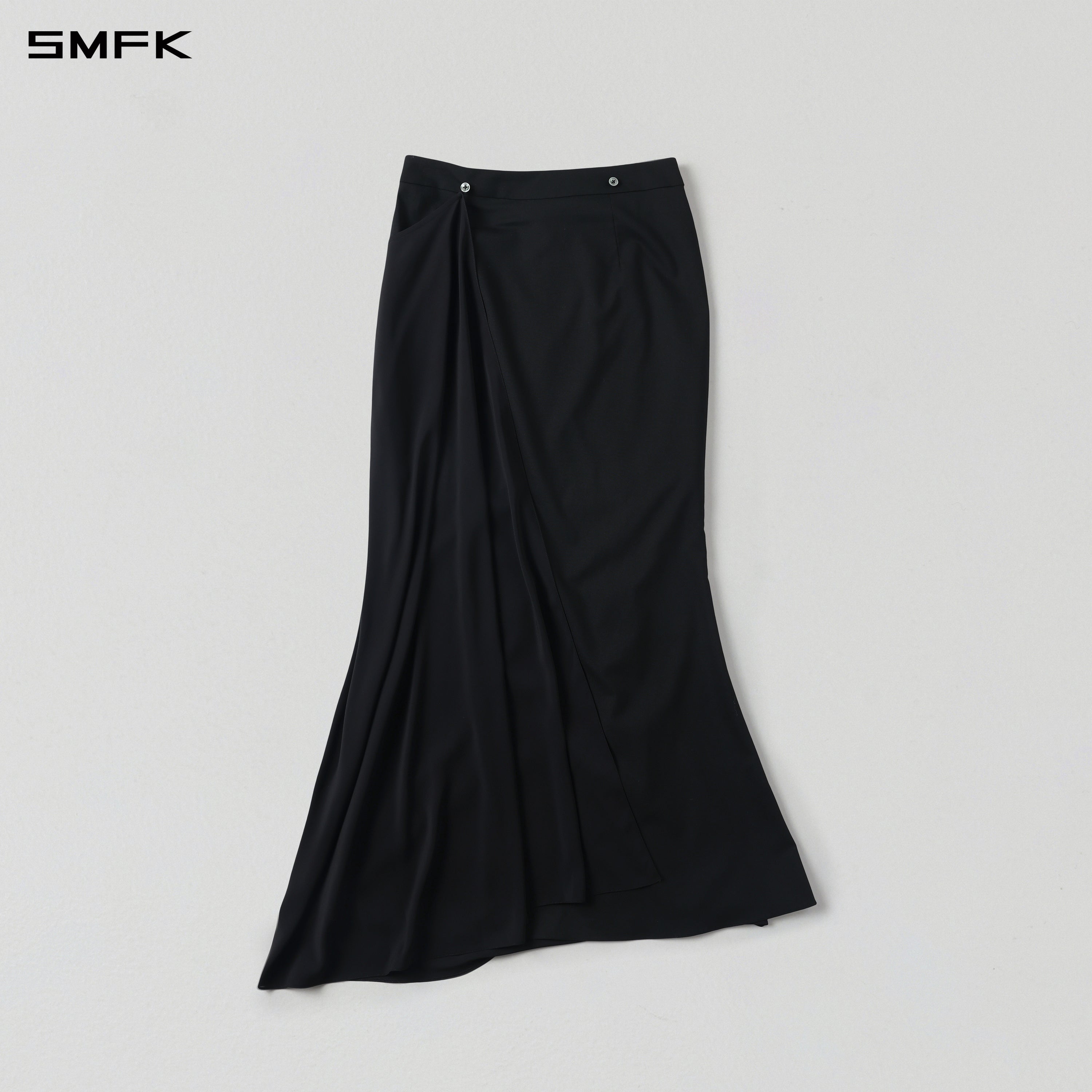 PERMANENT PRISM CAPE FORMAL MERMAID SKIRT/POLYESTER + VISCOSE + WOOL MIDNIGHT BLACK