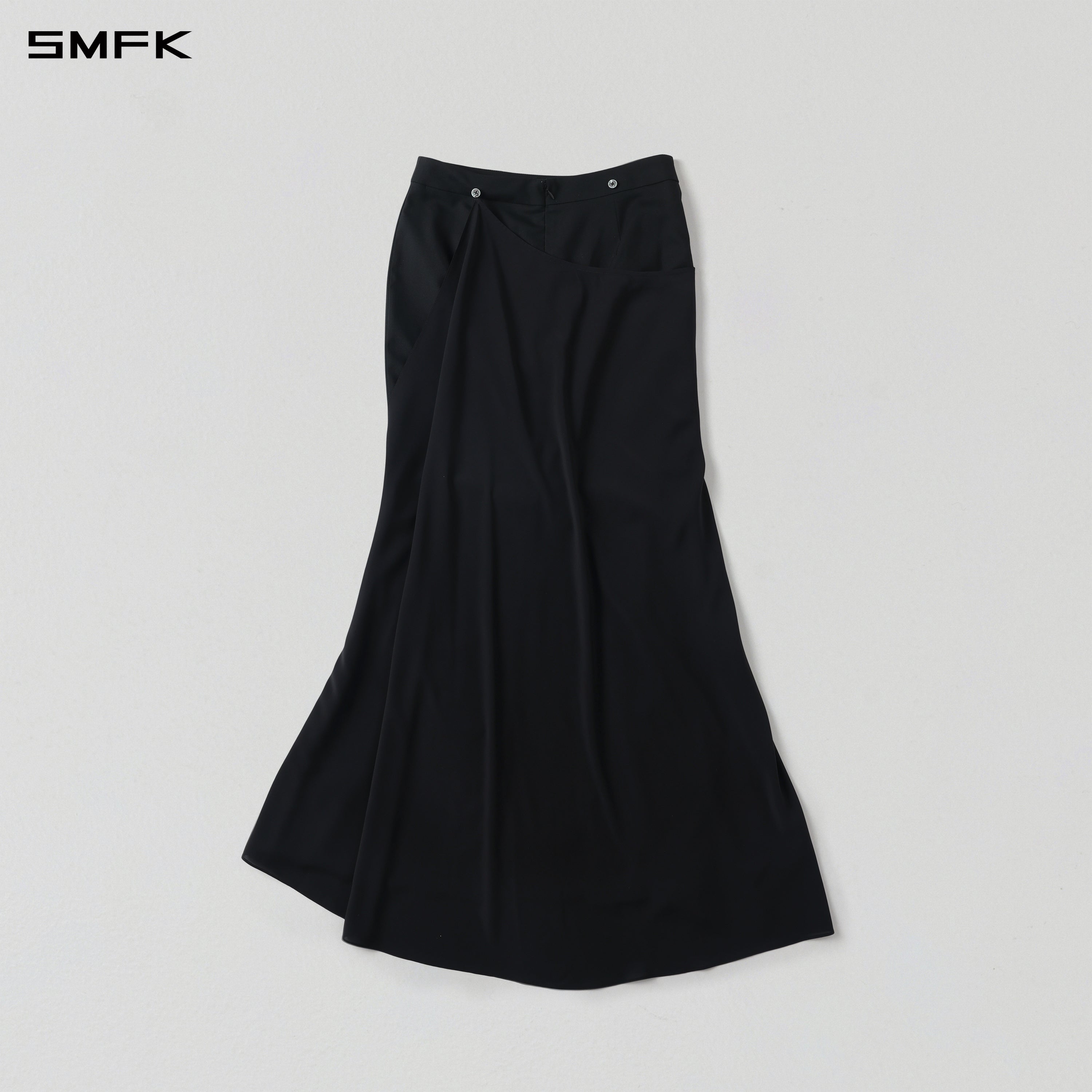 PERMANENT PRISM CAPE FORMAL MERMAID SKIRT/POLYESTER + VISCOSE + WOOL MIDNIGHT BLACK