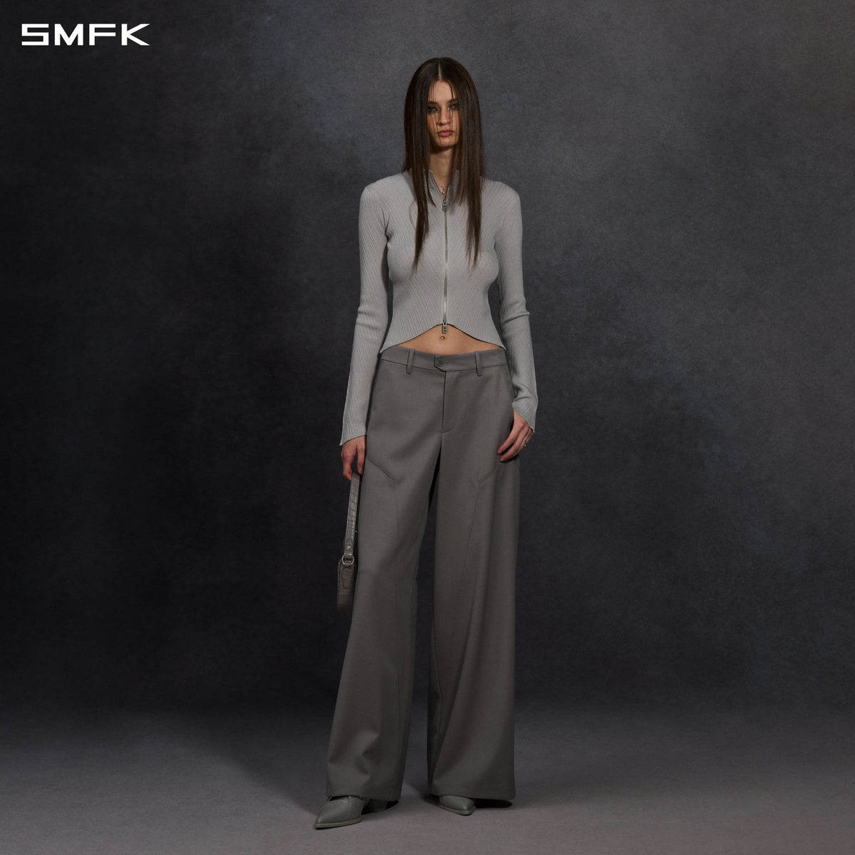MYTH AEOLUS SYMMETRY TOWER FORMAL PANTS/WOOL/W MIST GREY