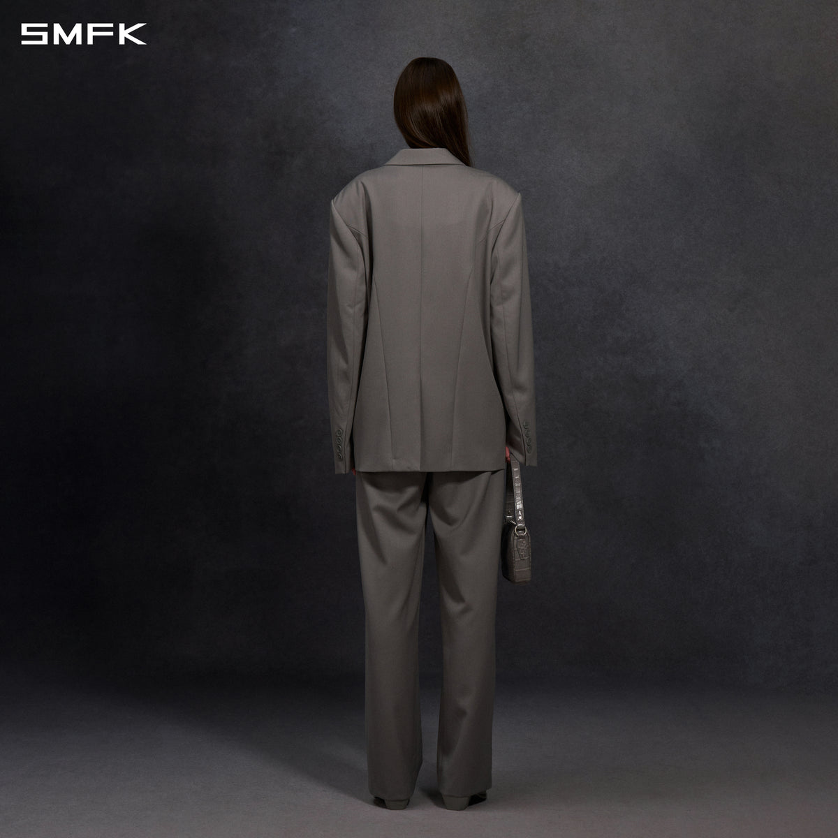 MYTH AEOLUS SYMMETRY STRT FORMAL PANTS/WOOL/W MIST GREY