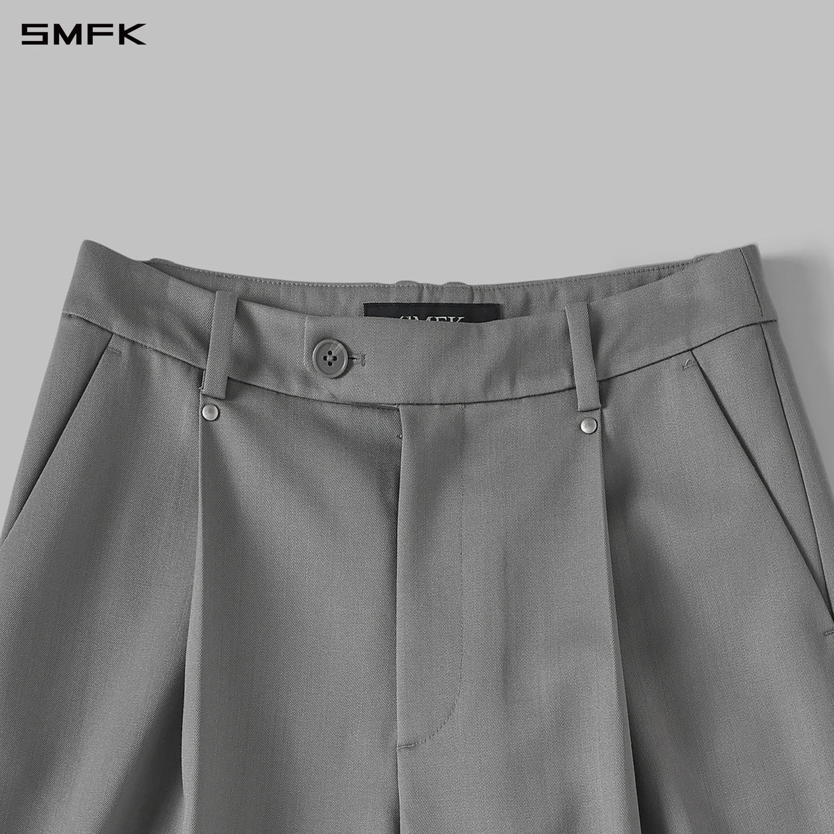 MYTH AEOLUS SYMMETRY STRT FORMAL PANTS/WOOL/W MIST GREY