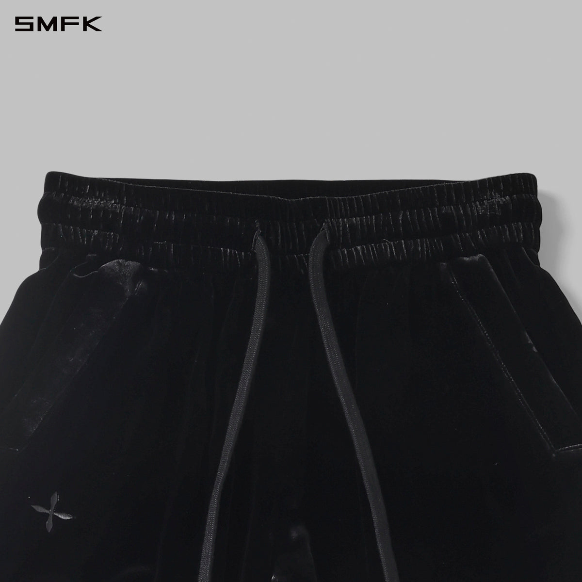 MYTH AEOLUS SYMMETRY TOWER VELVET LOOSE PANTS/SILK VELVET BLACK VELVET