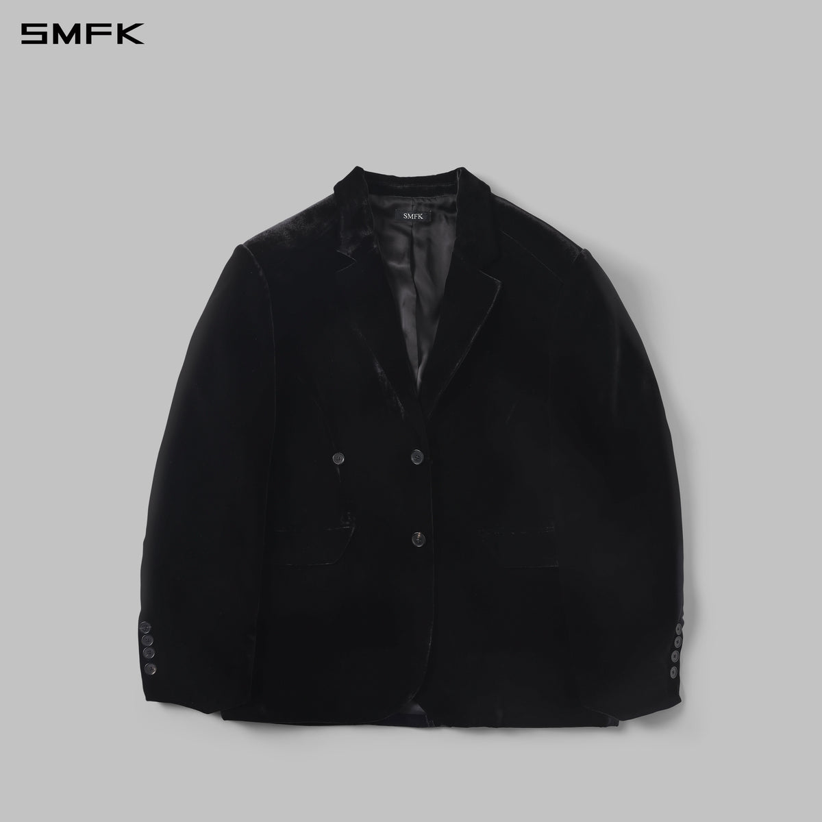 MYTH AEOLUS SYMMETRY LOOSE FORMAL SUIT/SILK VELVET/U BLACK VELVET