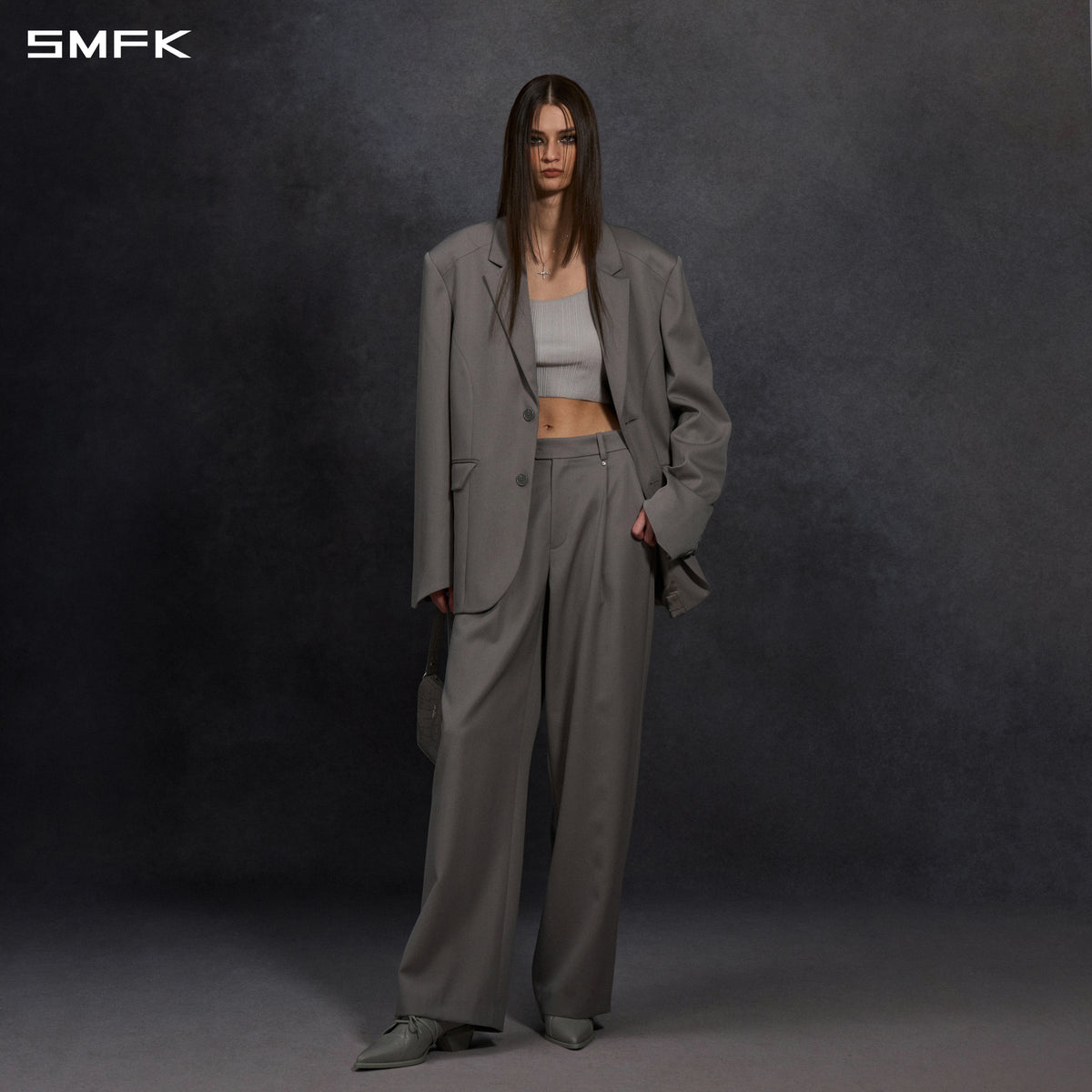 MYTH AEOLUS SYMMETRY LOOSE FORMAL SUIT/WOOL/U MIST GREY