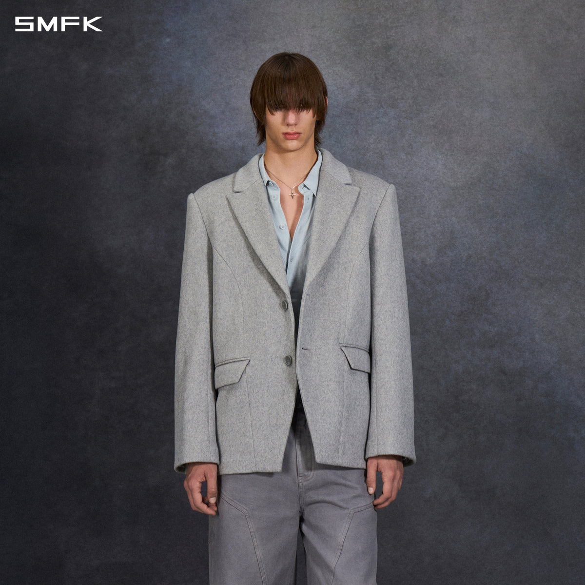MYTH AEOLUS SYMMETRY LOOSE SUIT/WOOLEN/U MIST GREY