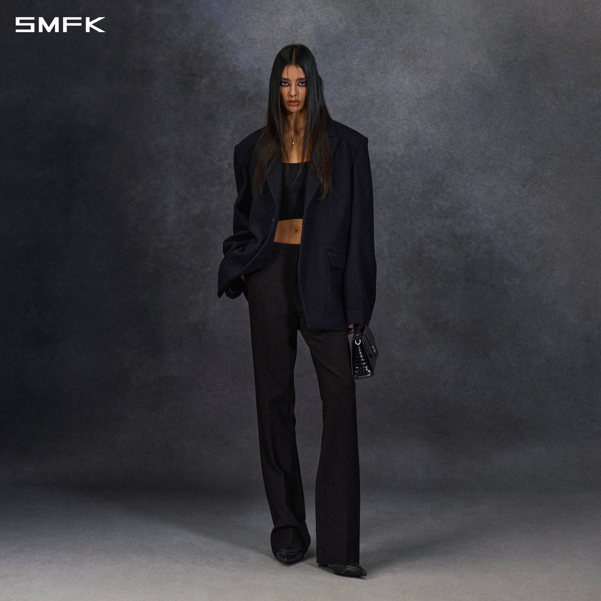 MYTH AEOLUS SYMMETRY LOOSE SUIT/WOOLEN/U WILD BLACK