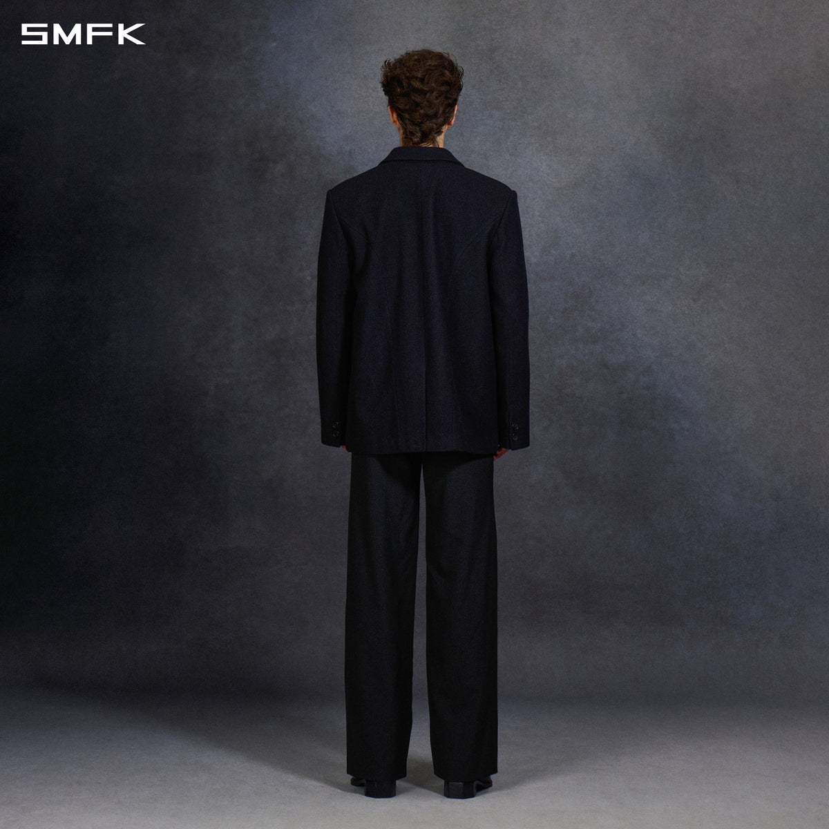 MYTH AEOLUS SYMMETRY LOOSE SUIT/WOOLEN/U WILD BLACK