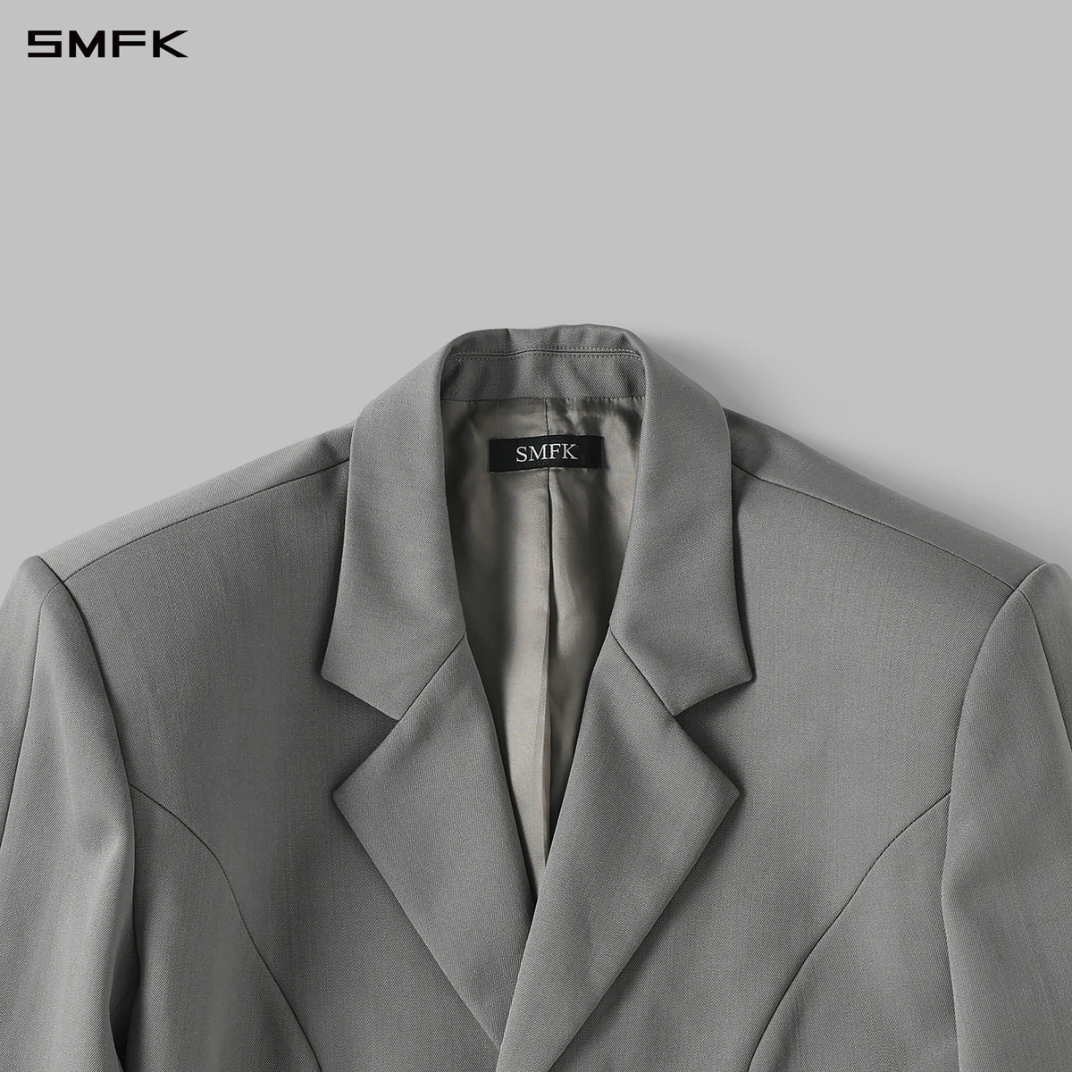 MYTH AEOLUS SYMMETRY CUT FORMAL SHORT SUIT/WOOL MIST GREY