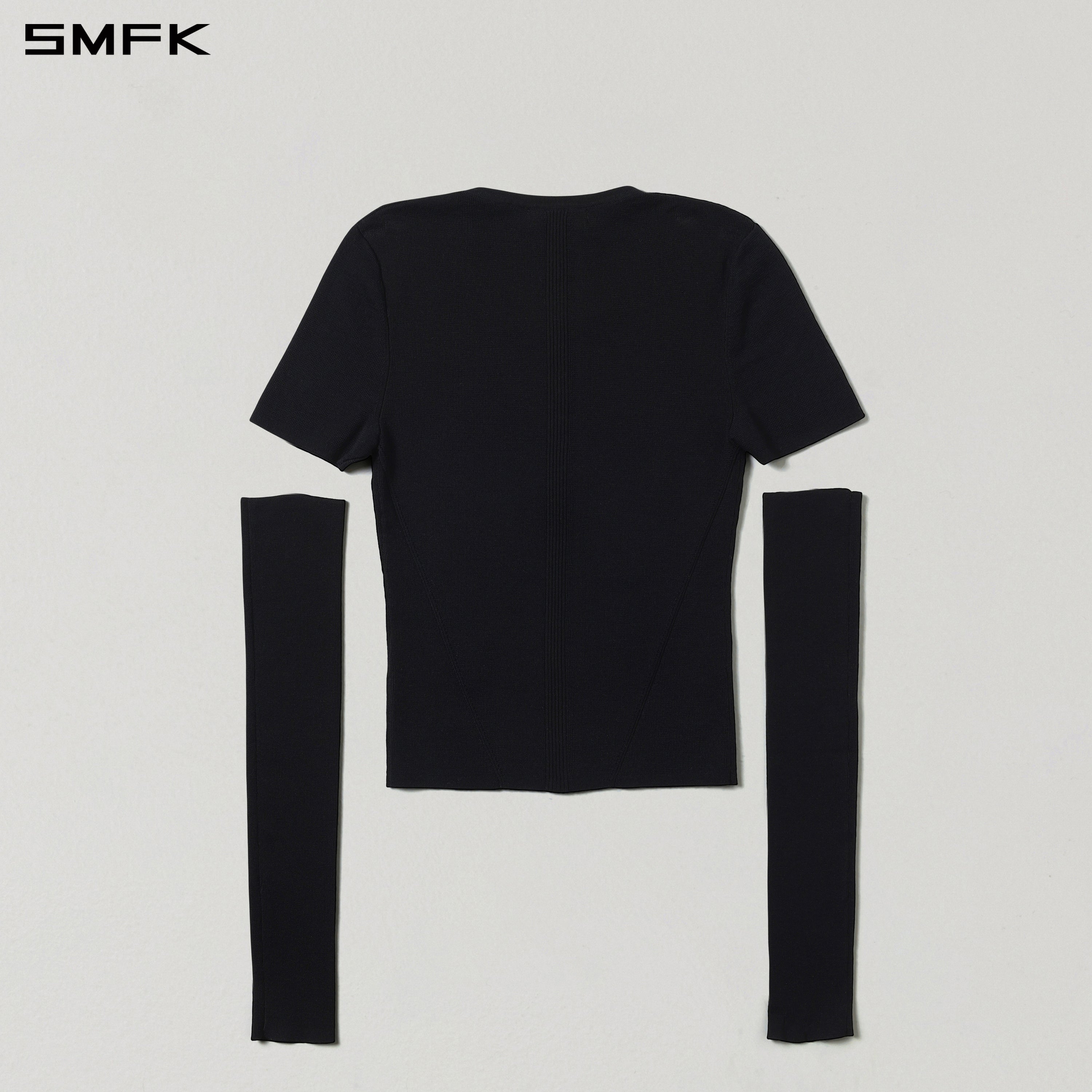 MYTH SIREN EVENING SLIM KNIT TEE/TENCEL+SILK WILD BLACK