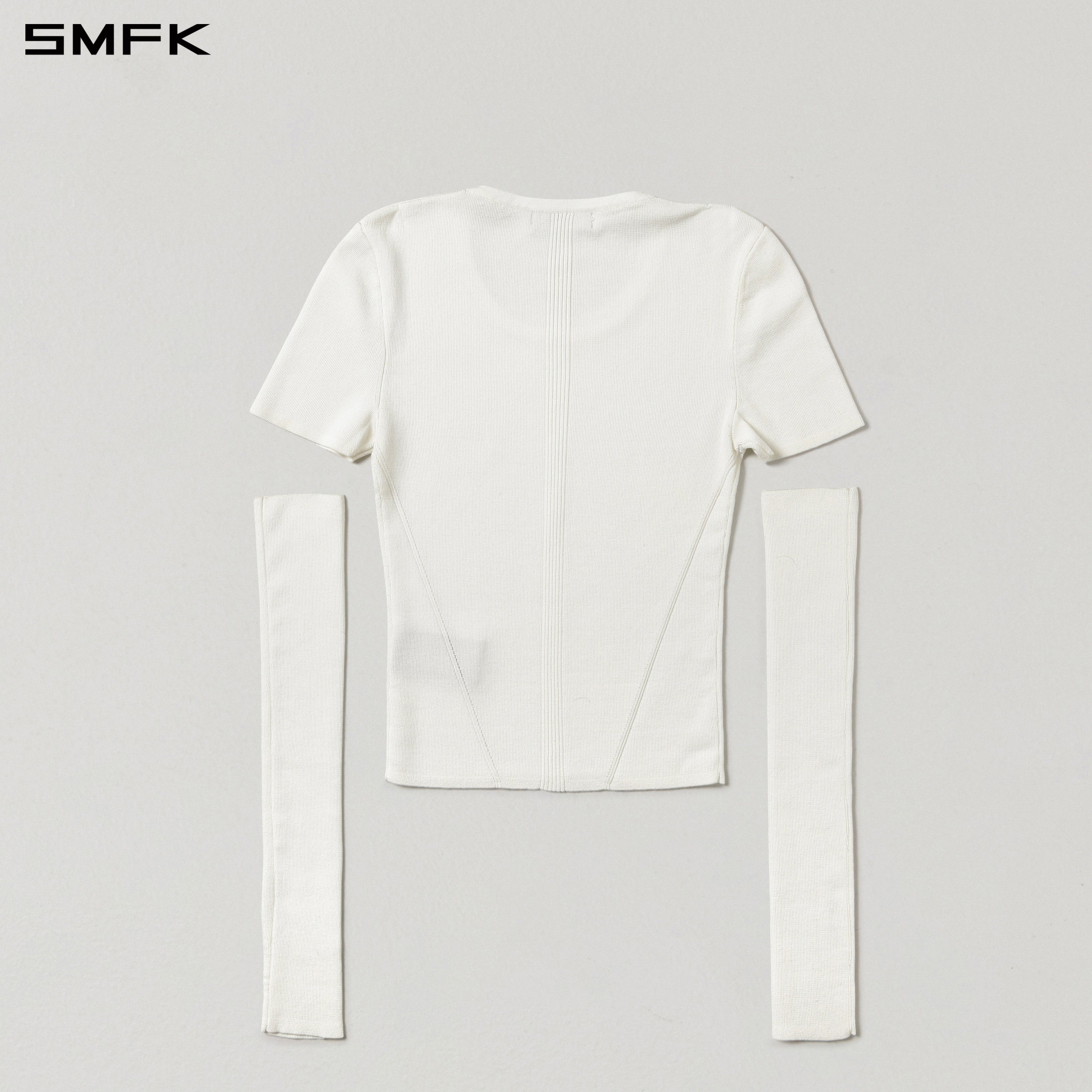 MYTH SIREN EVENING SLIM KNIT TEE/TENCEL+SILK CLOUD WHITE