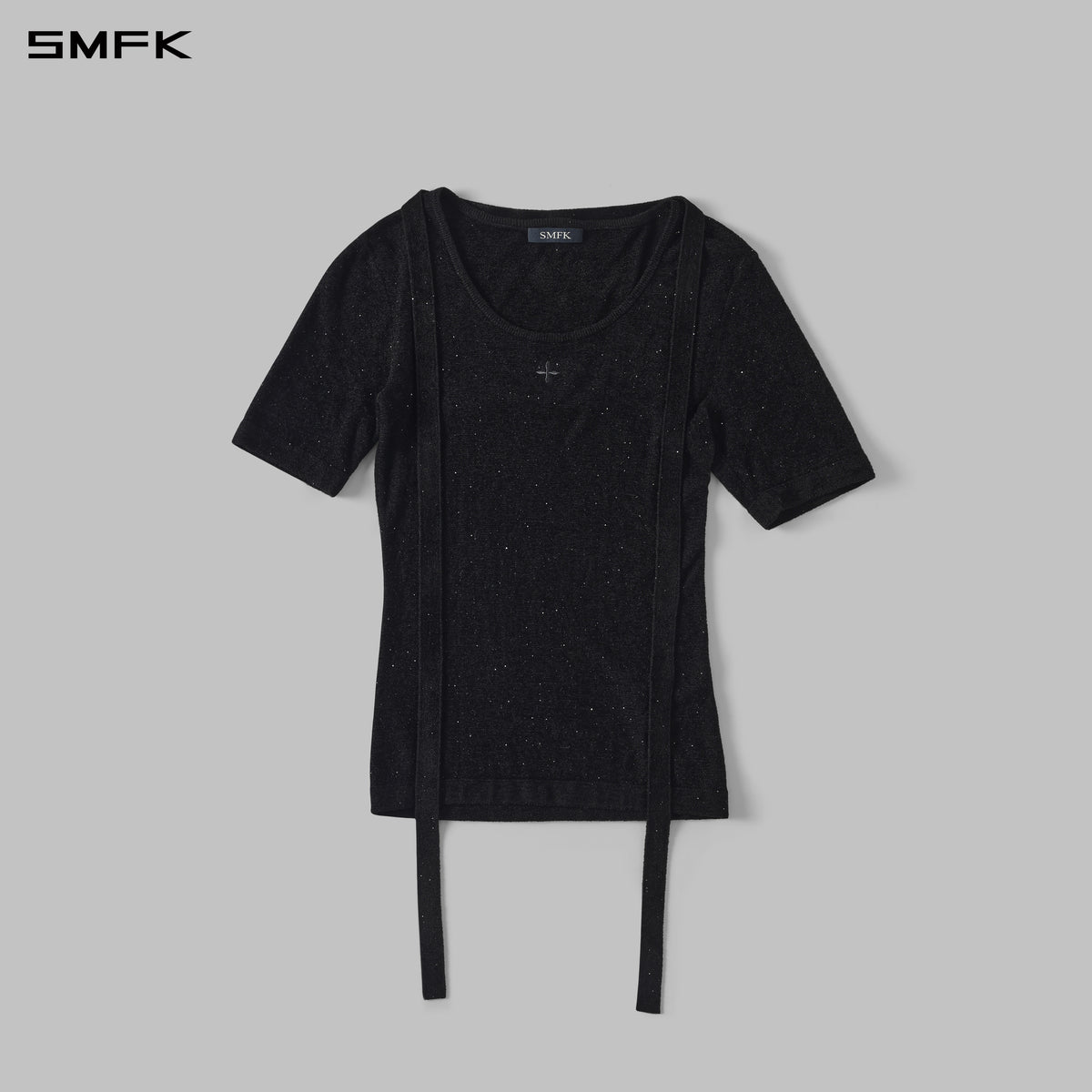 MYTH AEOLUS GALAXY EVENING KNIT TEE/STARRY VELVET GALAXY BLACK