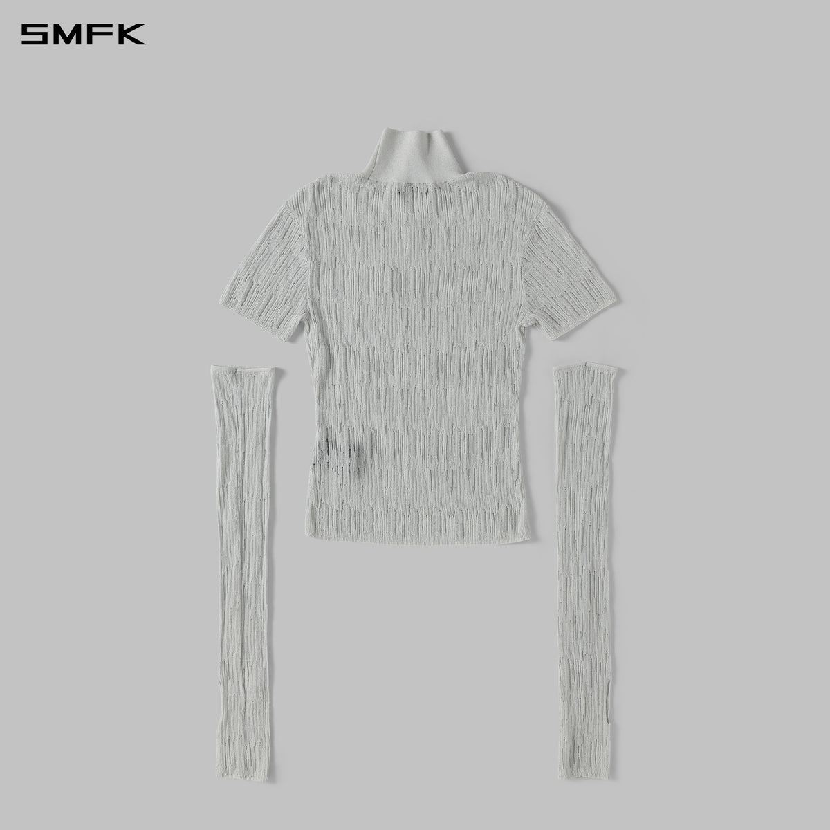 MYTH SIREN AURORA EVENING SLIM HIGH COLLAR KNIT TEE/METALLIC YARN AURORA SLIVER