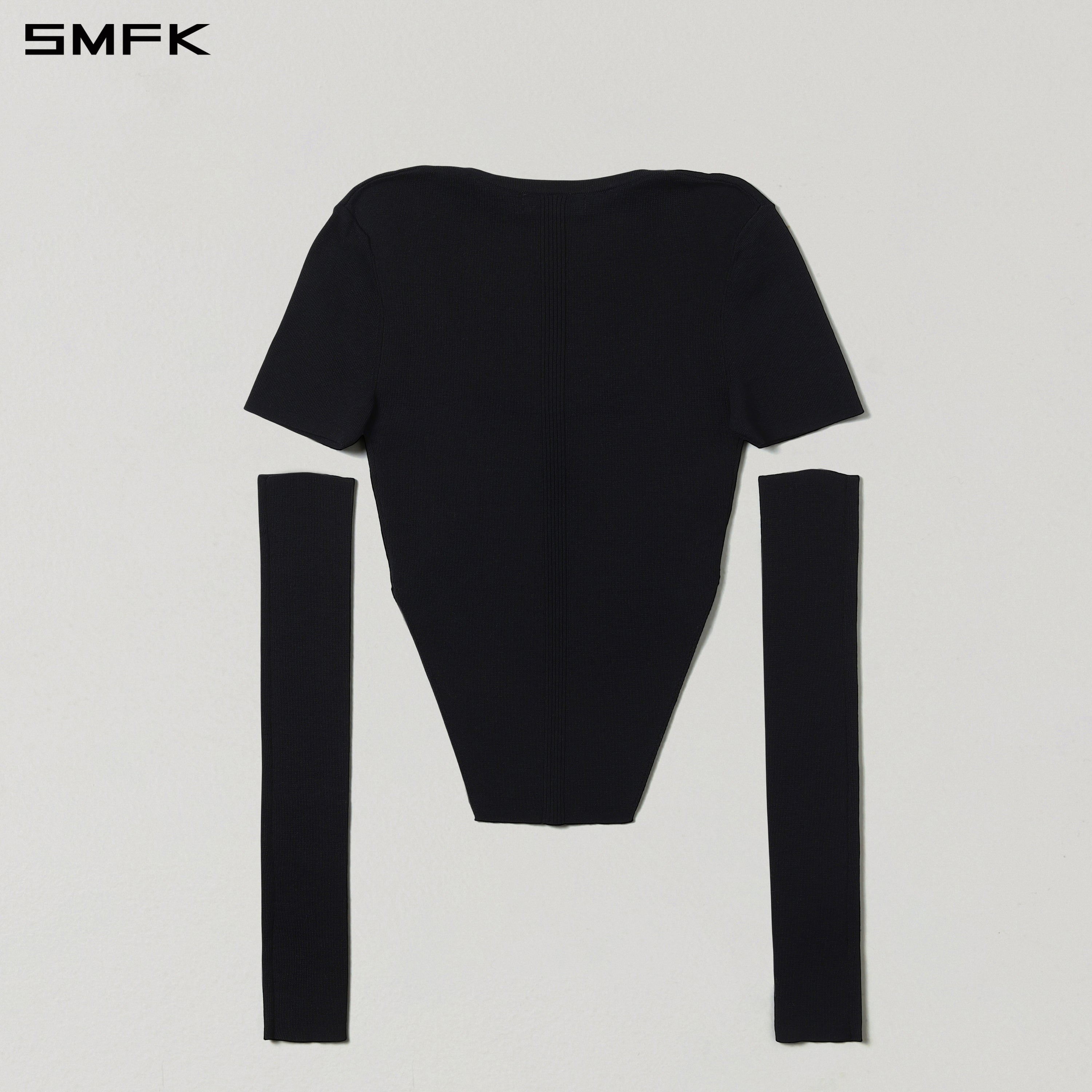 MYTH SIREN SLIM KNIT TEE/TENCEL+SILK WILD BLACK