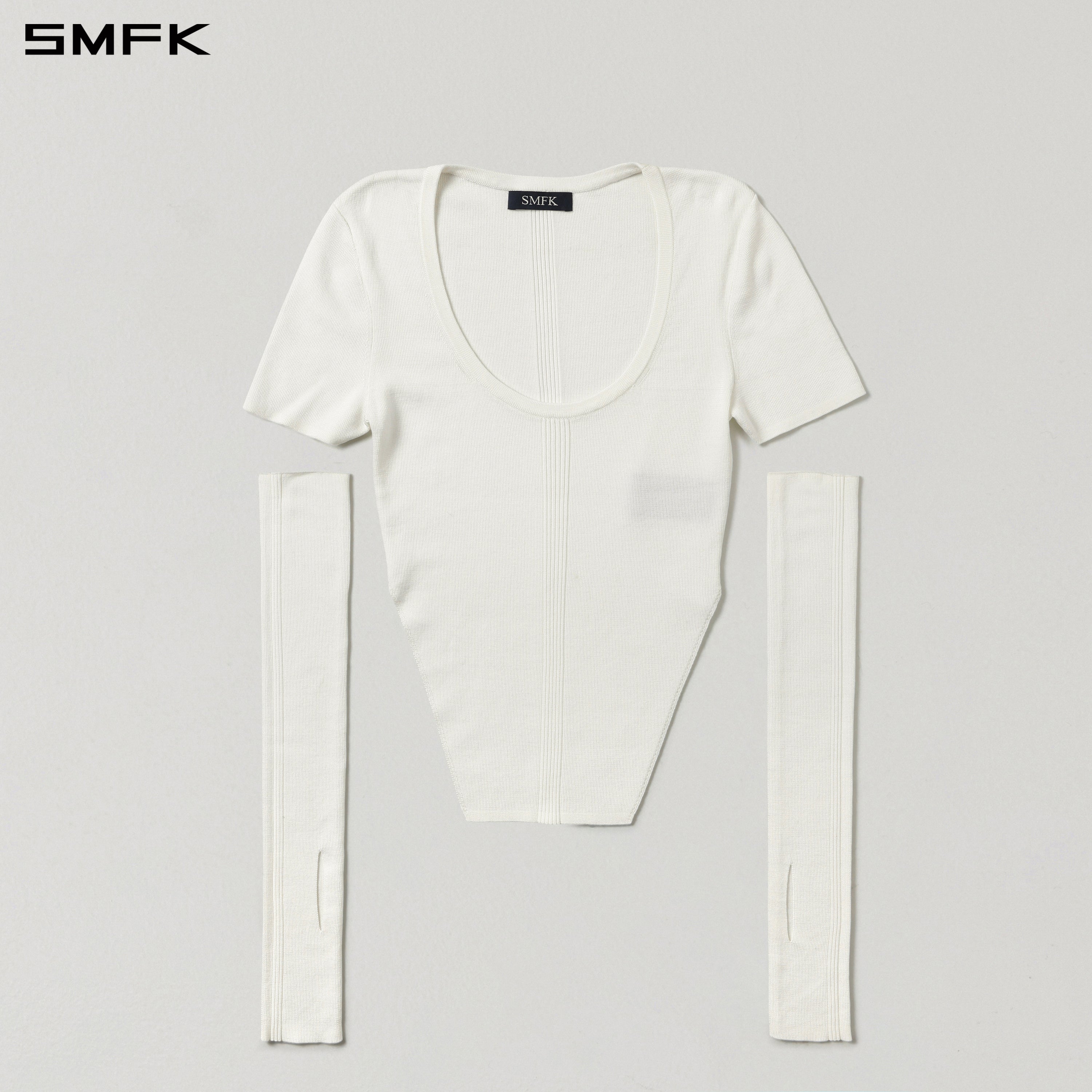 MYTH SIREN SLIM KNIT TEE/TENCEL+SILK CLOUD WHITE
