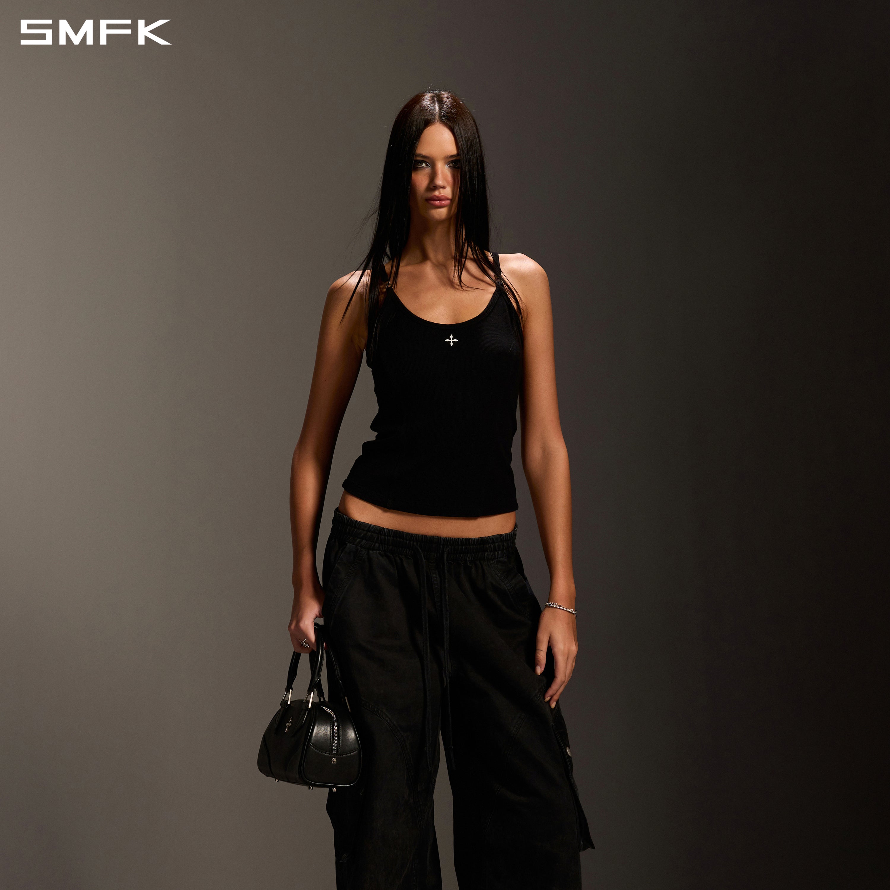 PERMANENT INFINITY SPORTS CAMISOLE/ACETATE+VISCOSE+ACRYLIC+SPANDEX+WOOL WILD BLACK