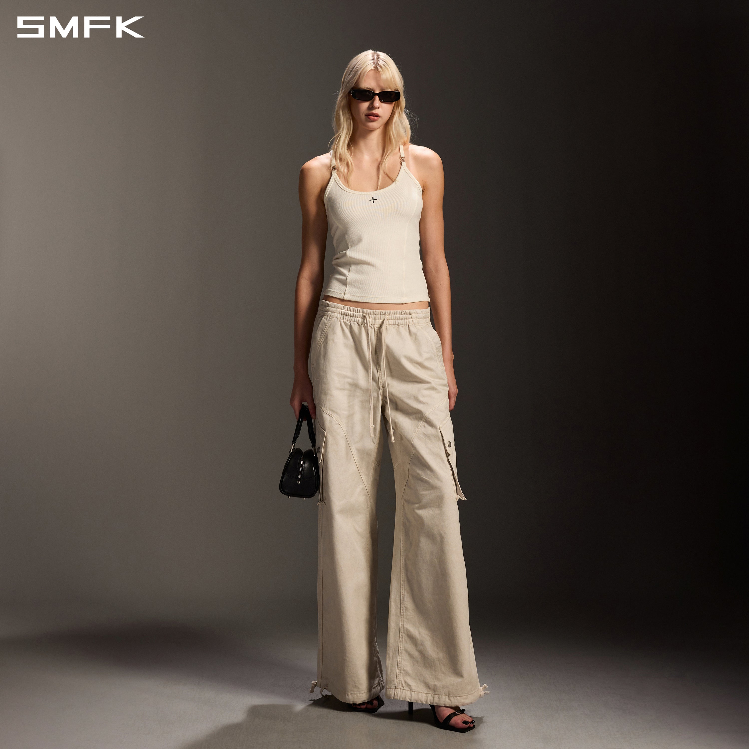 PERMANENT INFINITY SPORTS CAMISOLE/ACETATE+VISCOSE+ACRYLIC+SPANDEX+WOOL CLOUD WHITE