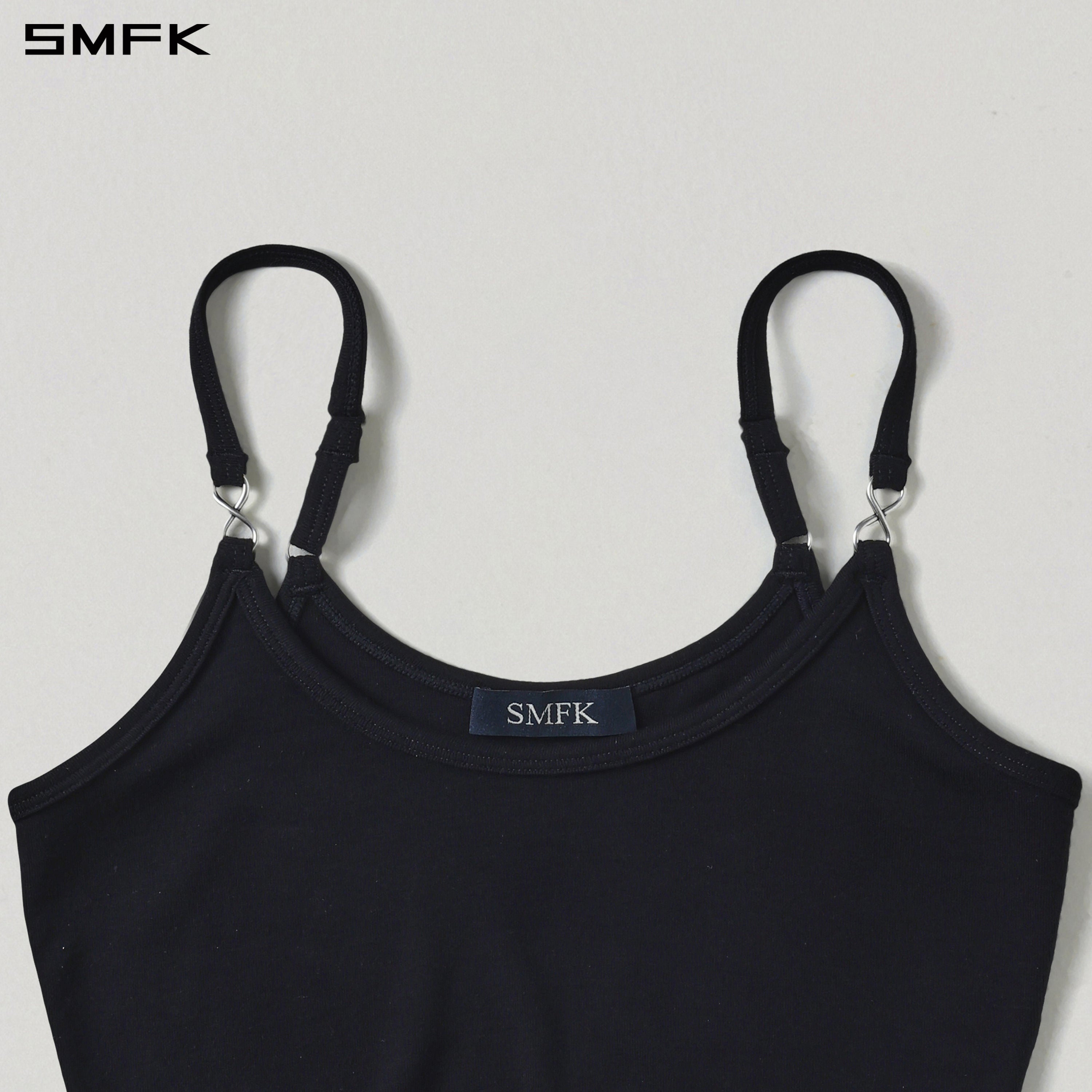 MYTH INFINITY SHORT TRAPE CAMISOLE/LENZING TENCEL+WOOL WILD BLACK