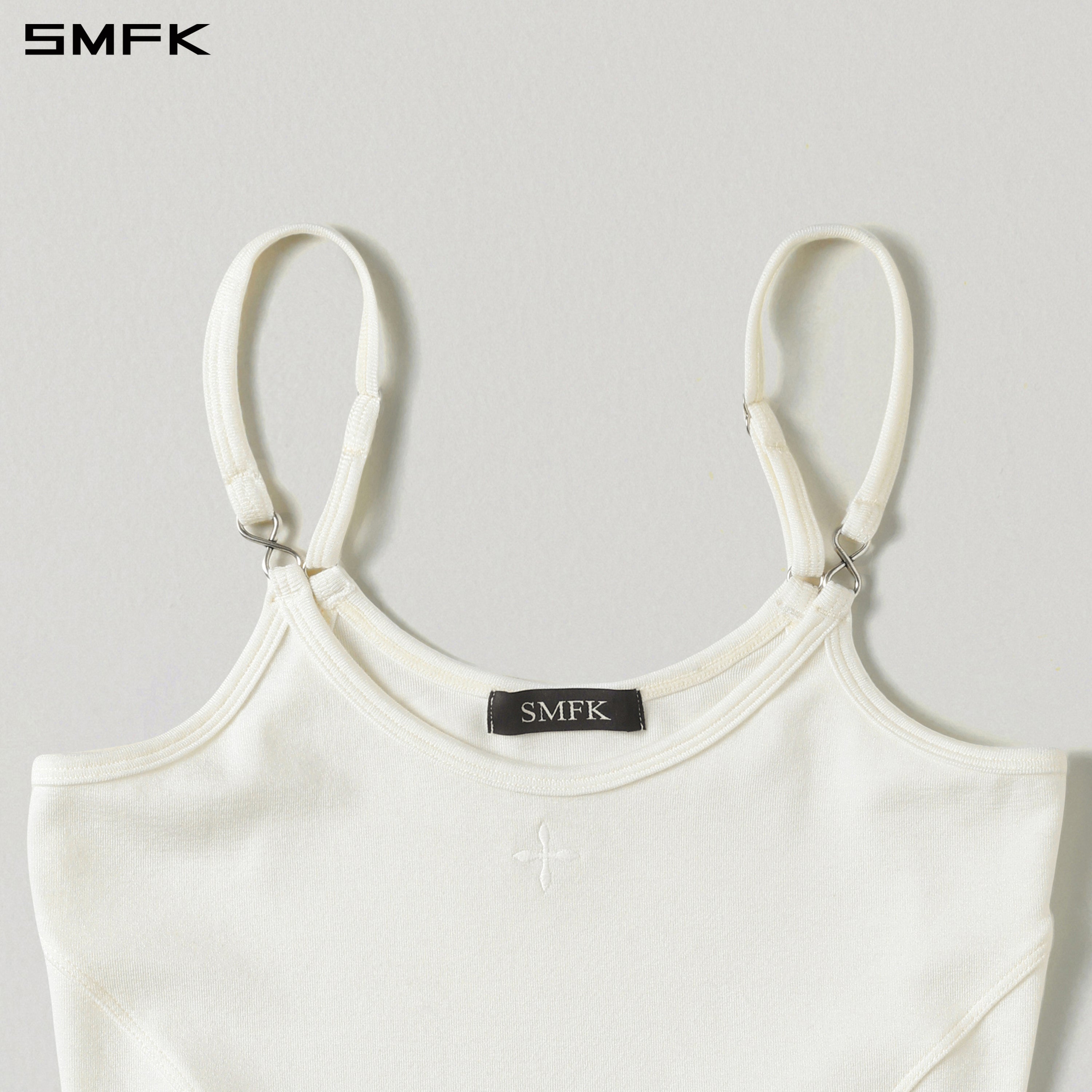 MYTH AEOLUS ASYMMETRY CAMISOLE/LENZING TENCEL+WOOL CLOUD WHITE