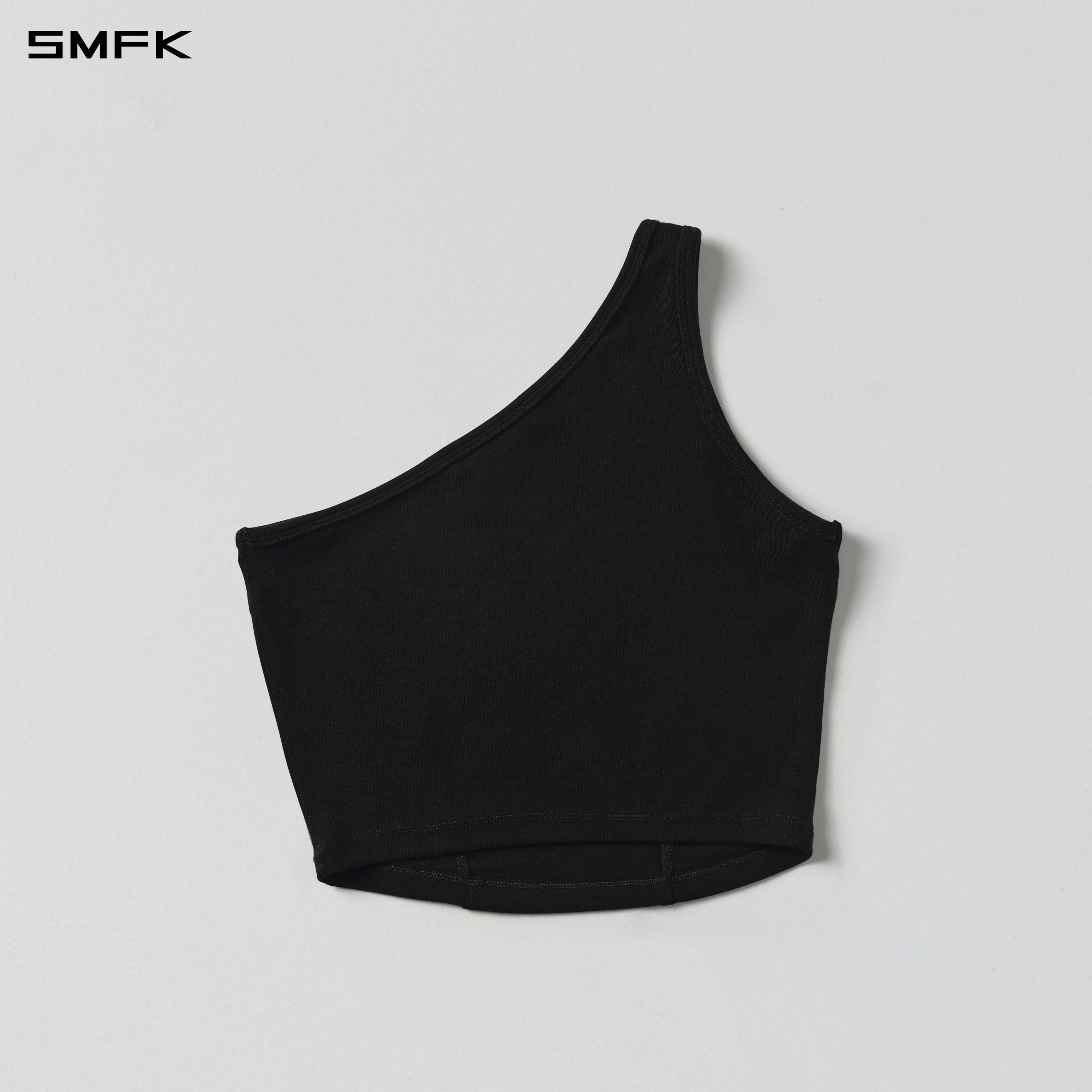 MYTH AEOLUS RIGHT SIDE SHORT TANK/TENCEL+WOOL MIDNIGHT BLACK