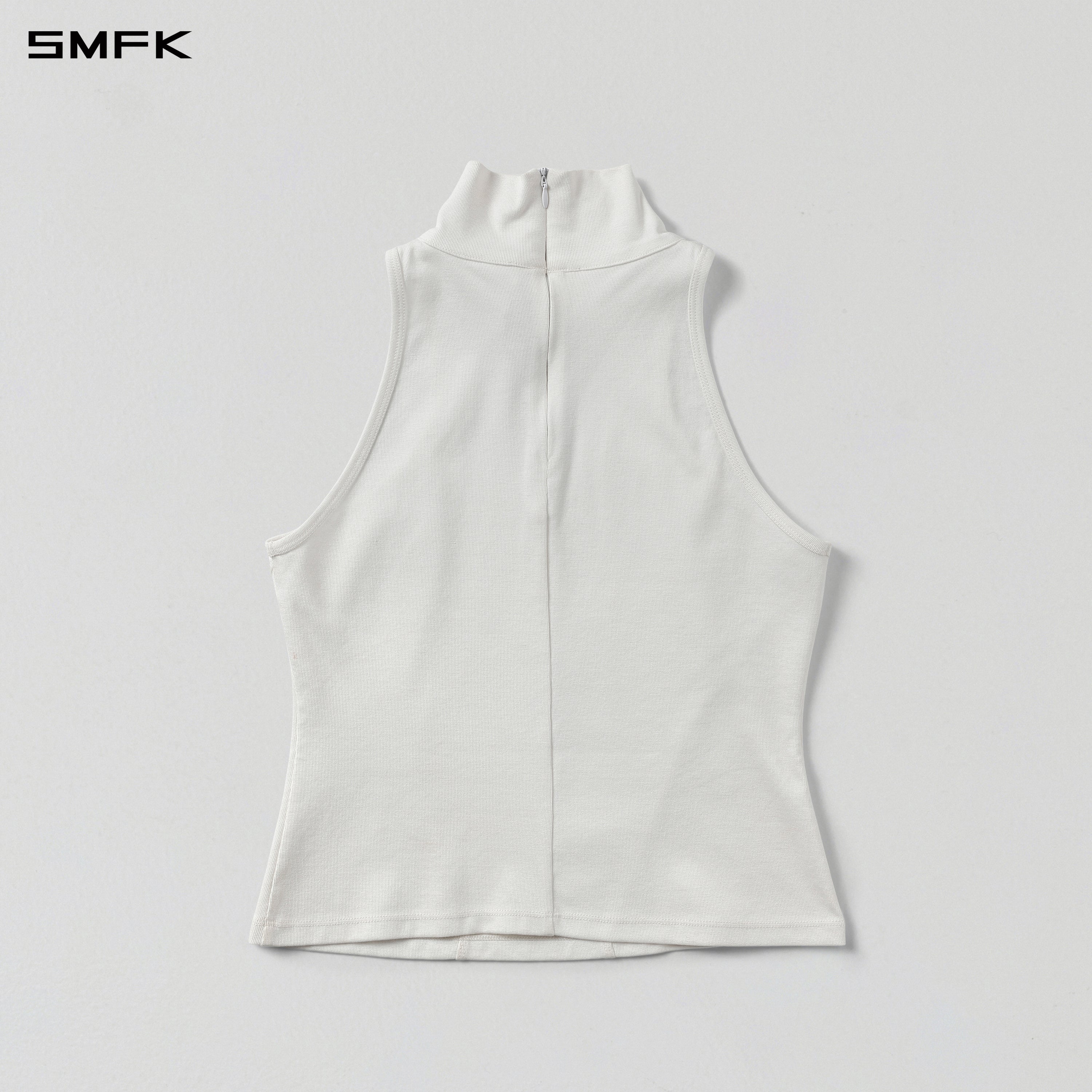 MYTH AEOLUS HIGH COLLAR EVENING VEST/COTTON+ELASTOMULTIESTER+LYOCELL CLOUD WHITE