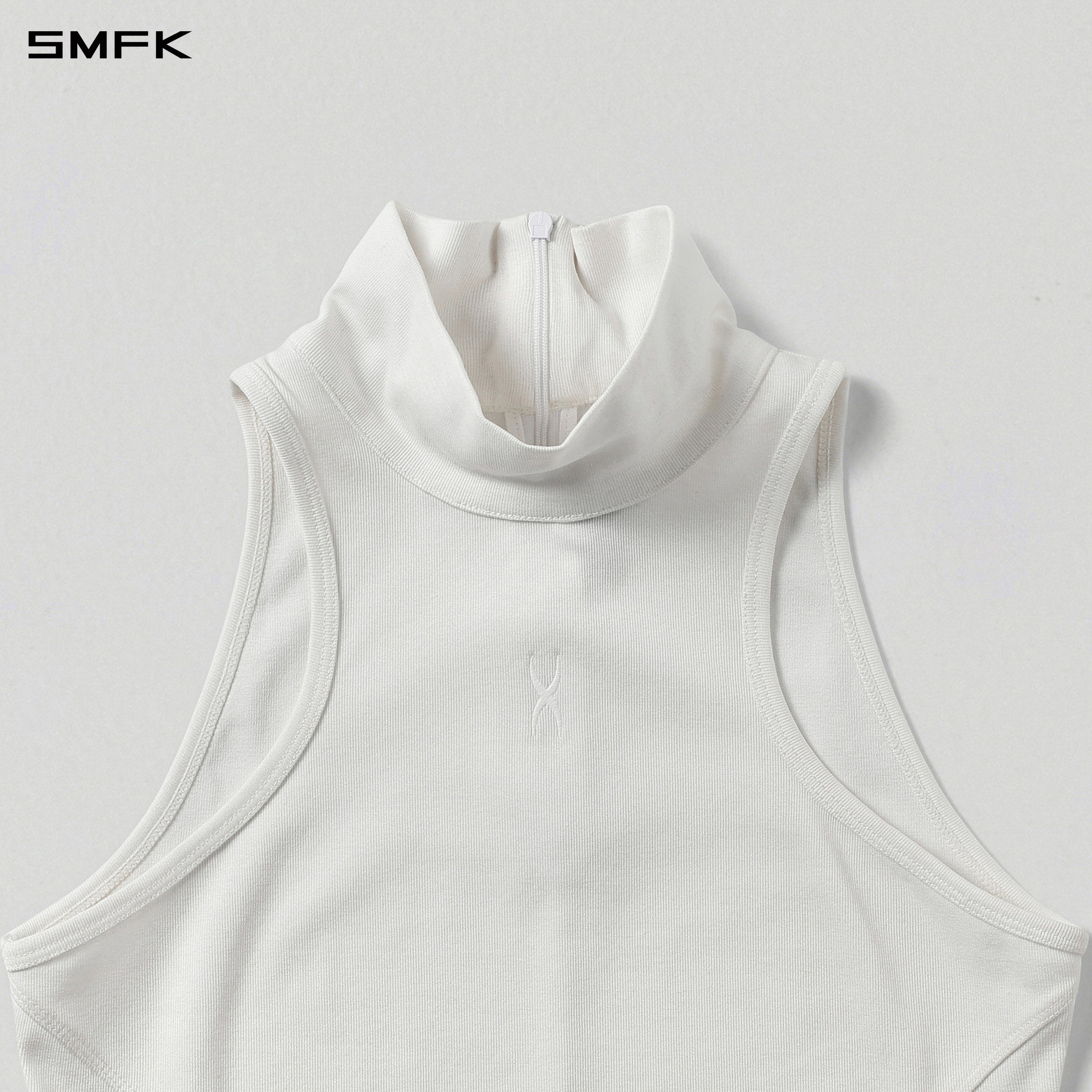 MYTH AEOLUS HIGH COLLAR EVENING VEST/COTTON+ELASTOMULTIESTER+LYOCELL CLOUD WHITE