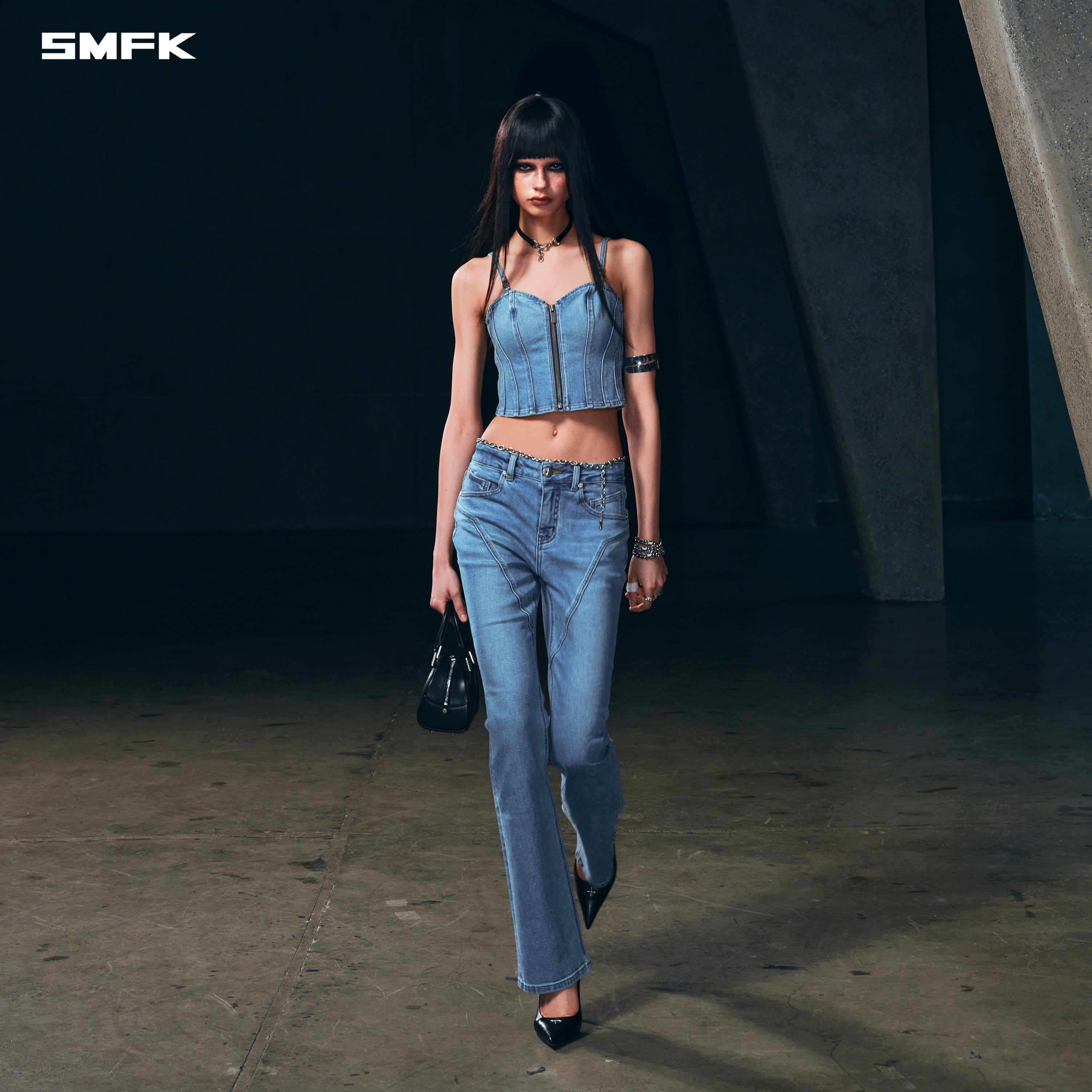 WILD MIRAGE SLIM DENIM CAMISOLE/E-COTTON WILD BLUE