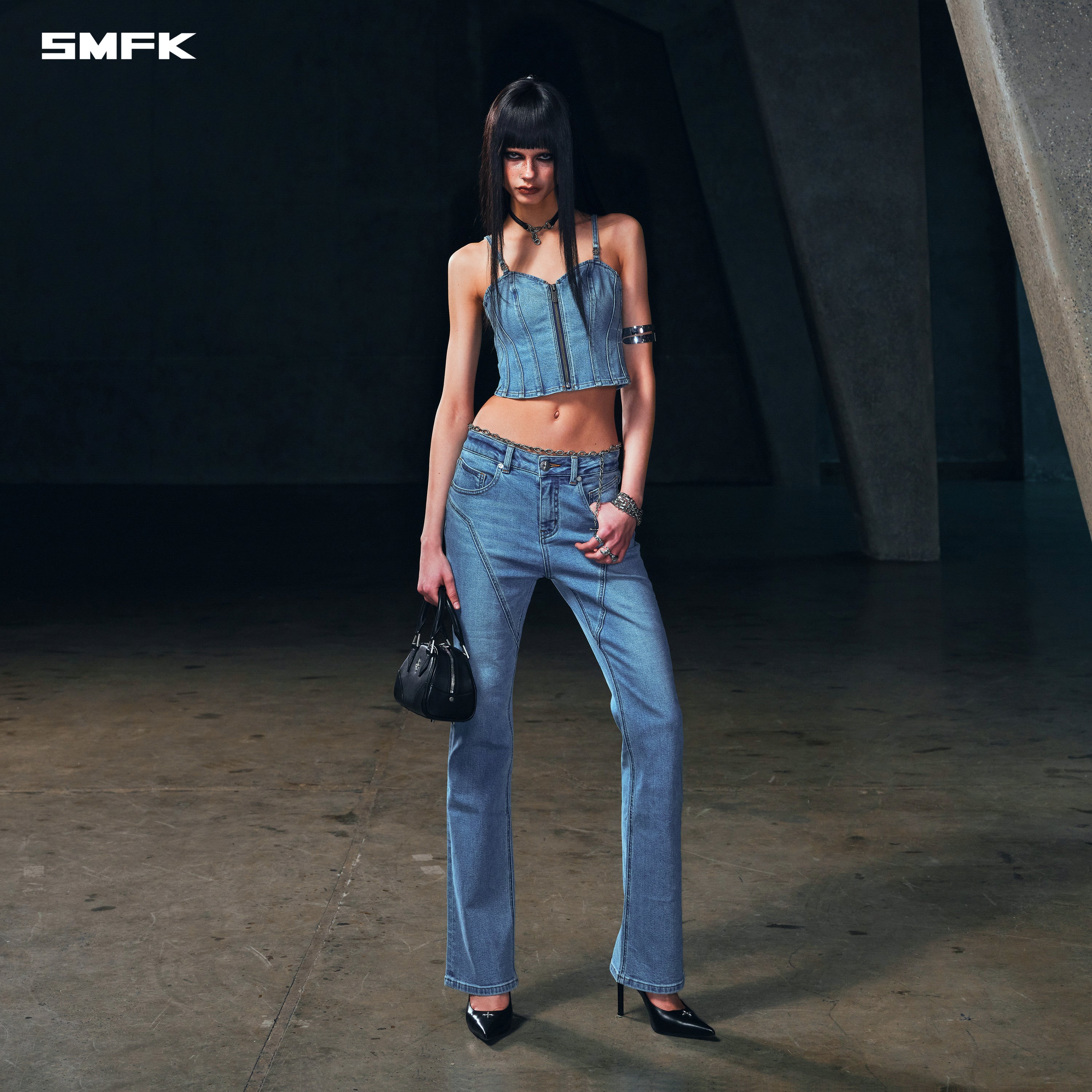 WILD MIRAGE SLIM DENIM CAMISOLE/E-COTTON WILD BLUE