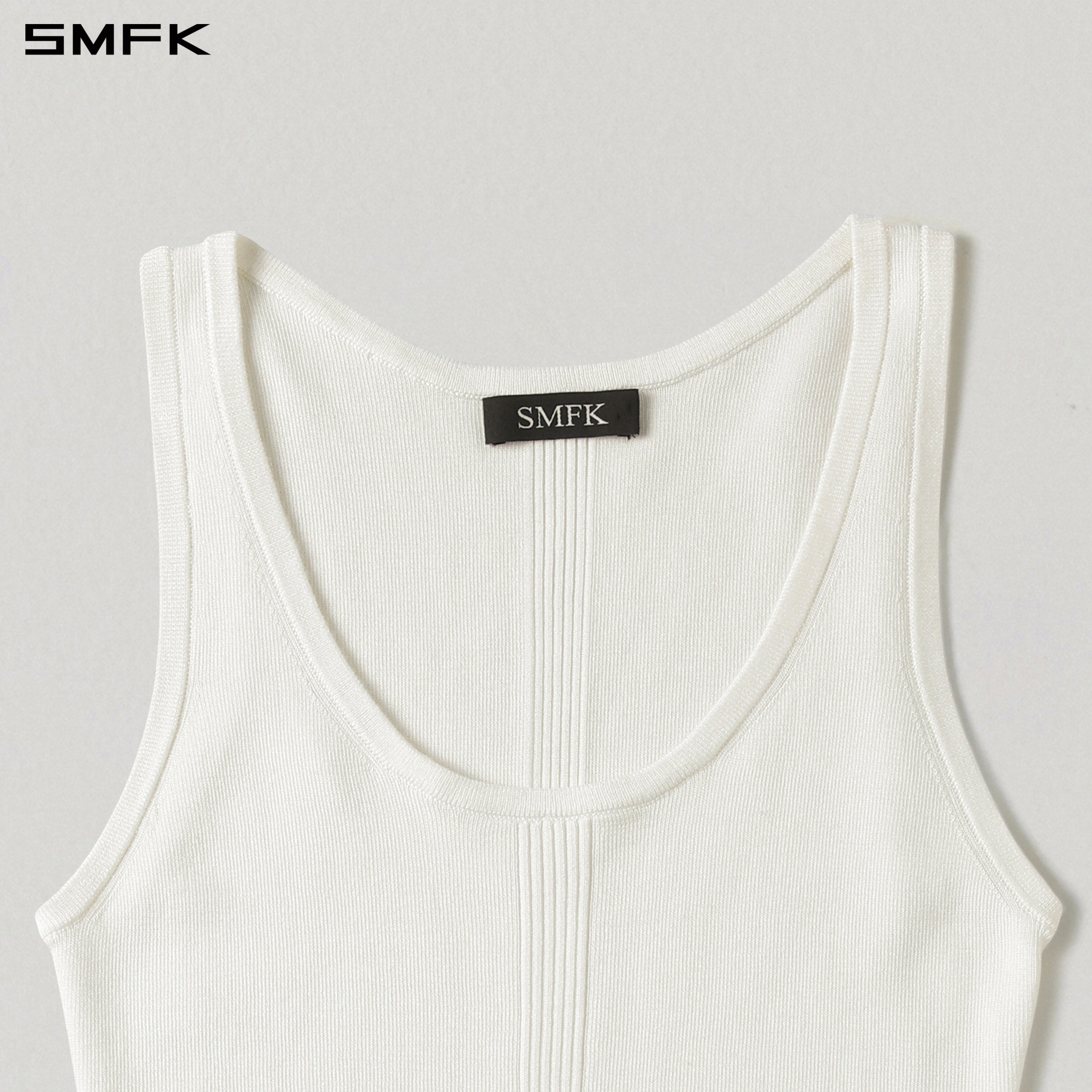 MYTH SEER SLIM KNIT VEST/TENCEL+SILK CLOUD WHITE