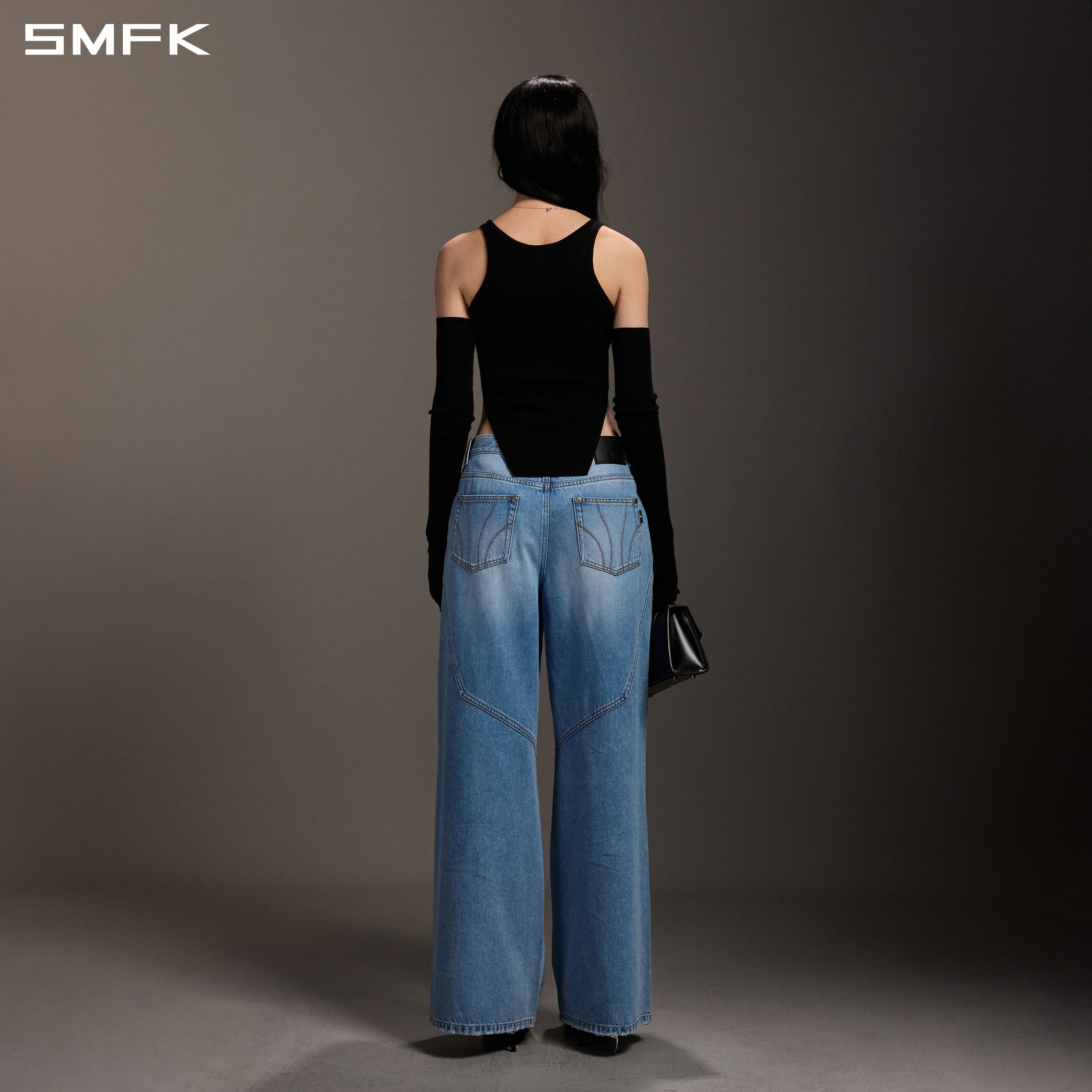 MYTH SIREN SLIM KNIT VEST/TENCEL+SILK WILD BLACK