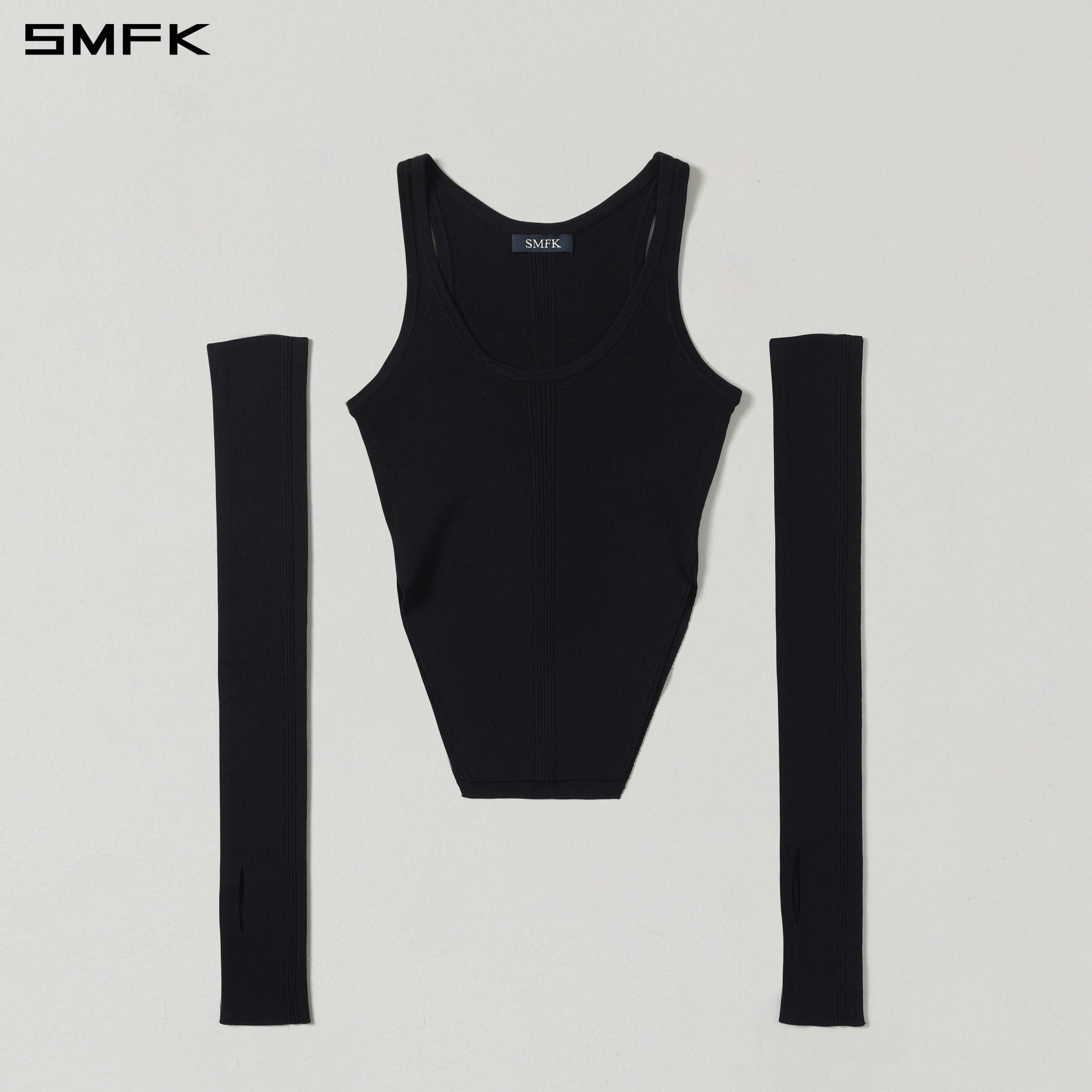 MYTH SIREN SLIM KNIT VEST/TENCEL+SILK WILD BLACK