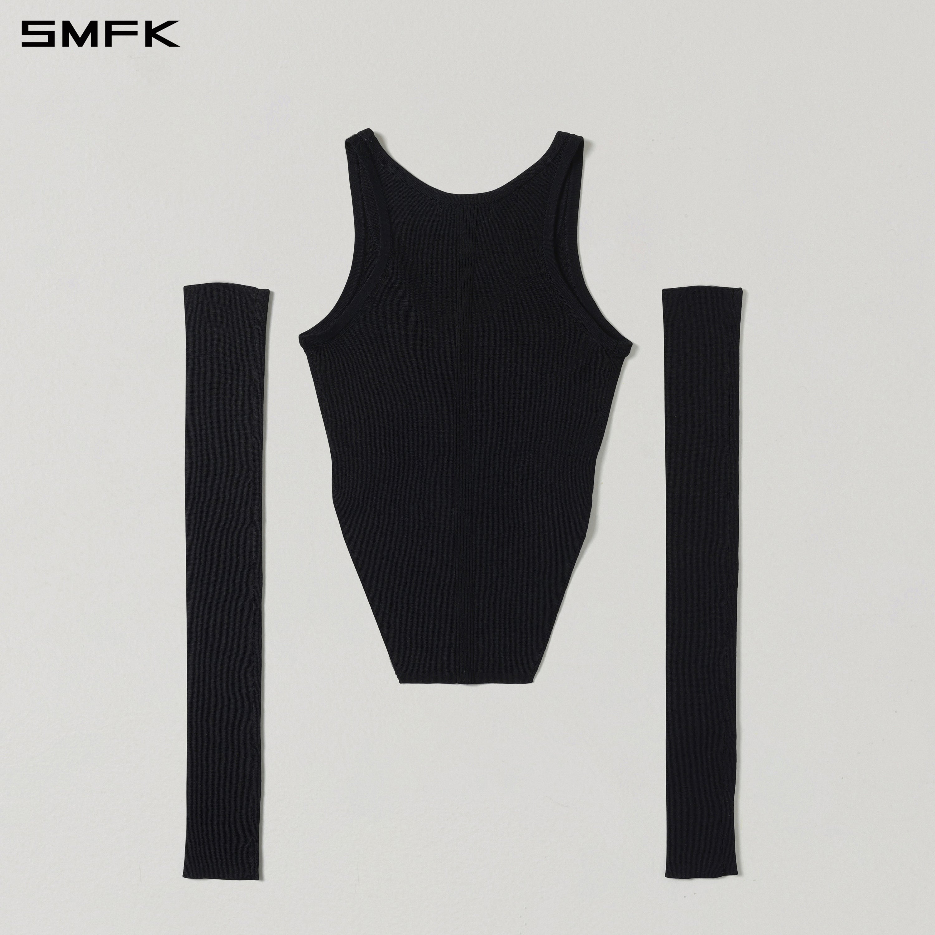 MYTH SIREN SLIM KNIT VEST/TENCEL+SILK WILD BLACK