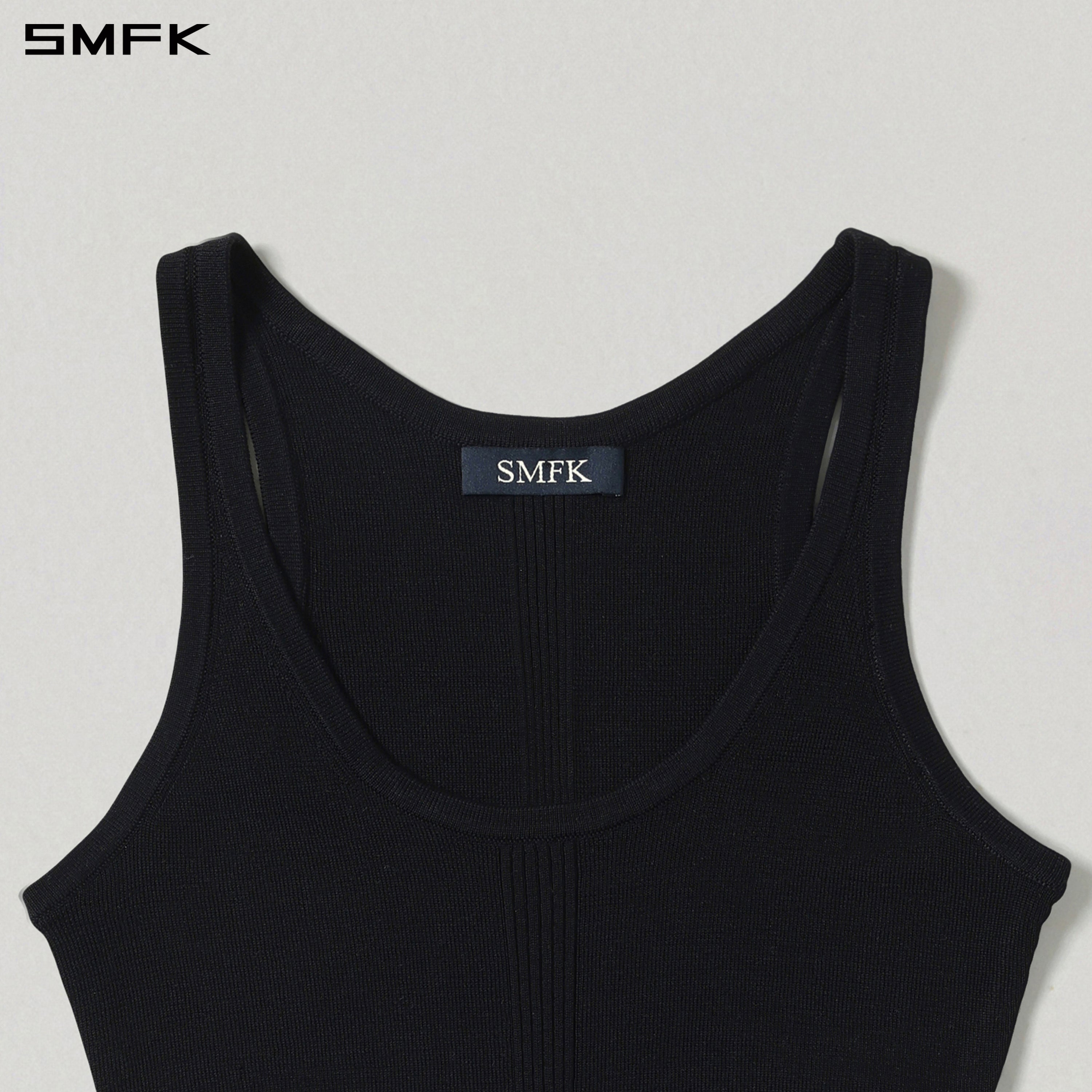 MYTH SIREN SLIM KNIT VEST/TENCEL+SILK WILD BLACK