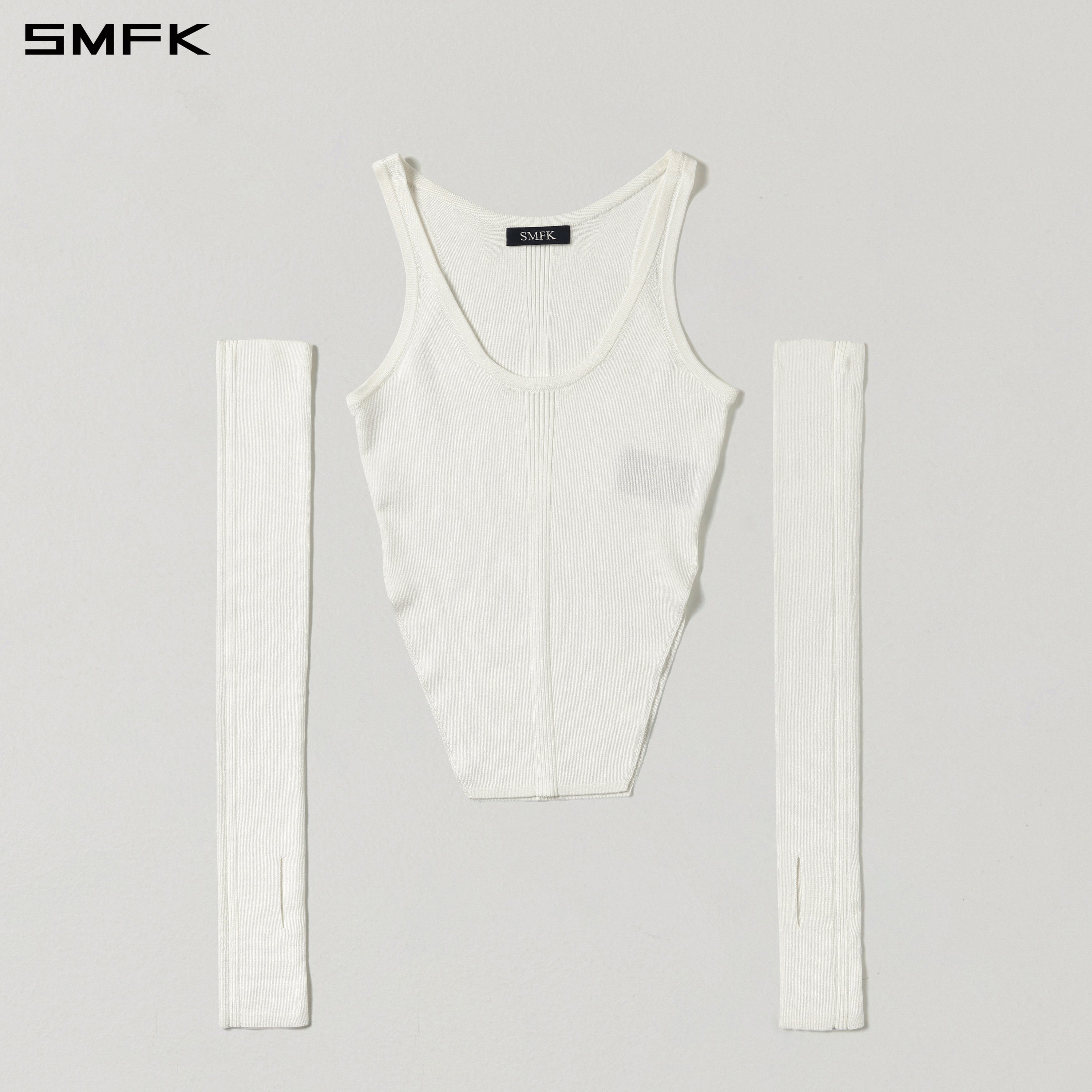 MYTH SIREN SLIM KNIT VEST/TENCEL+SILK CLOUD WHITE