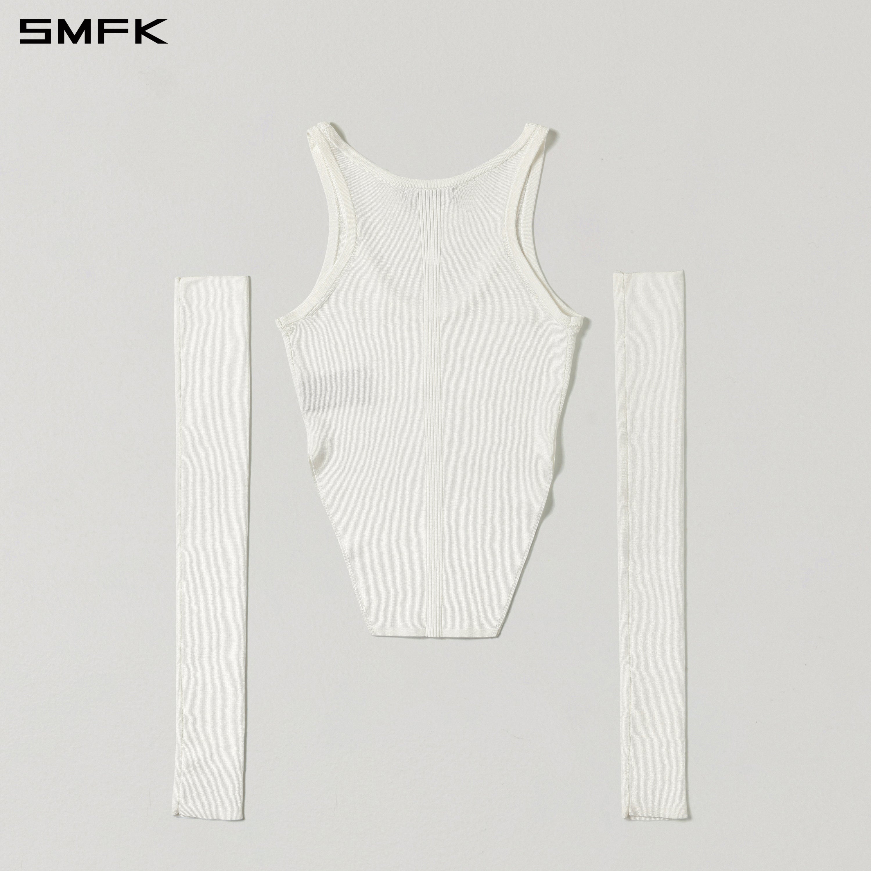 MYTH SIREN SLIM KNIT VEST/TENCEL+SILK CLOUD WHITE