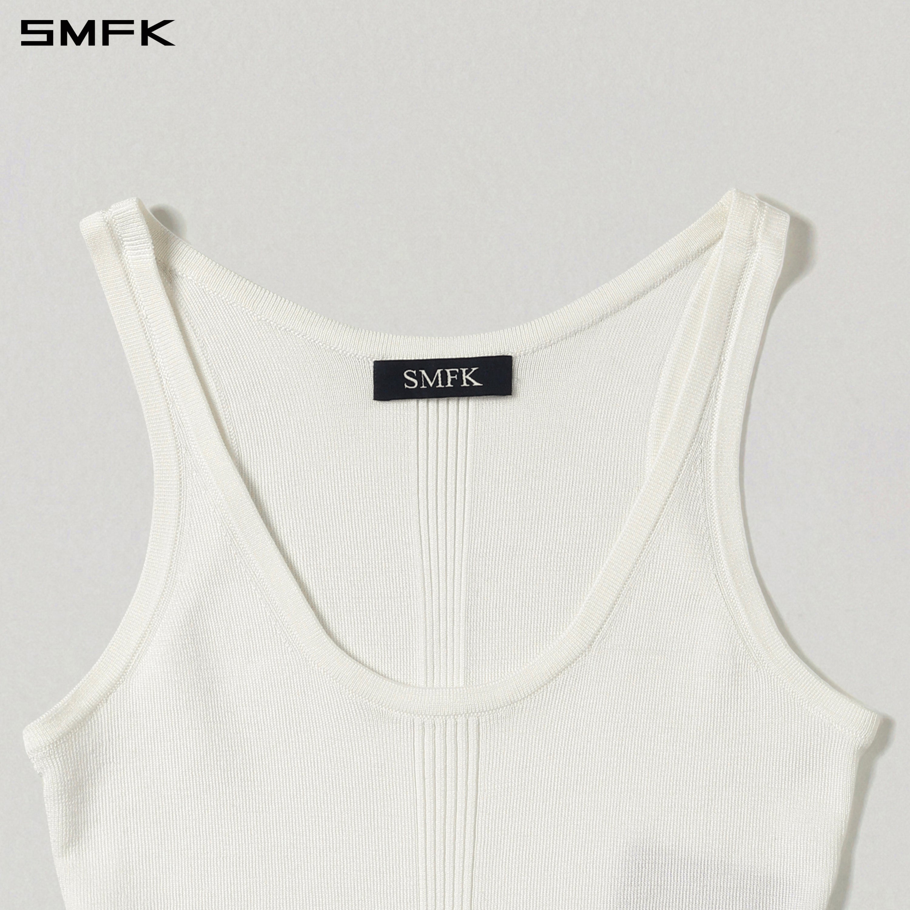 MYTH SIREN SLIM KNIT VEST/TENCEL+SILK CLOUD WHITE