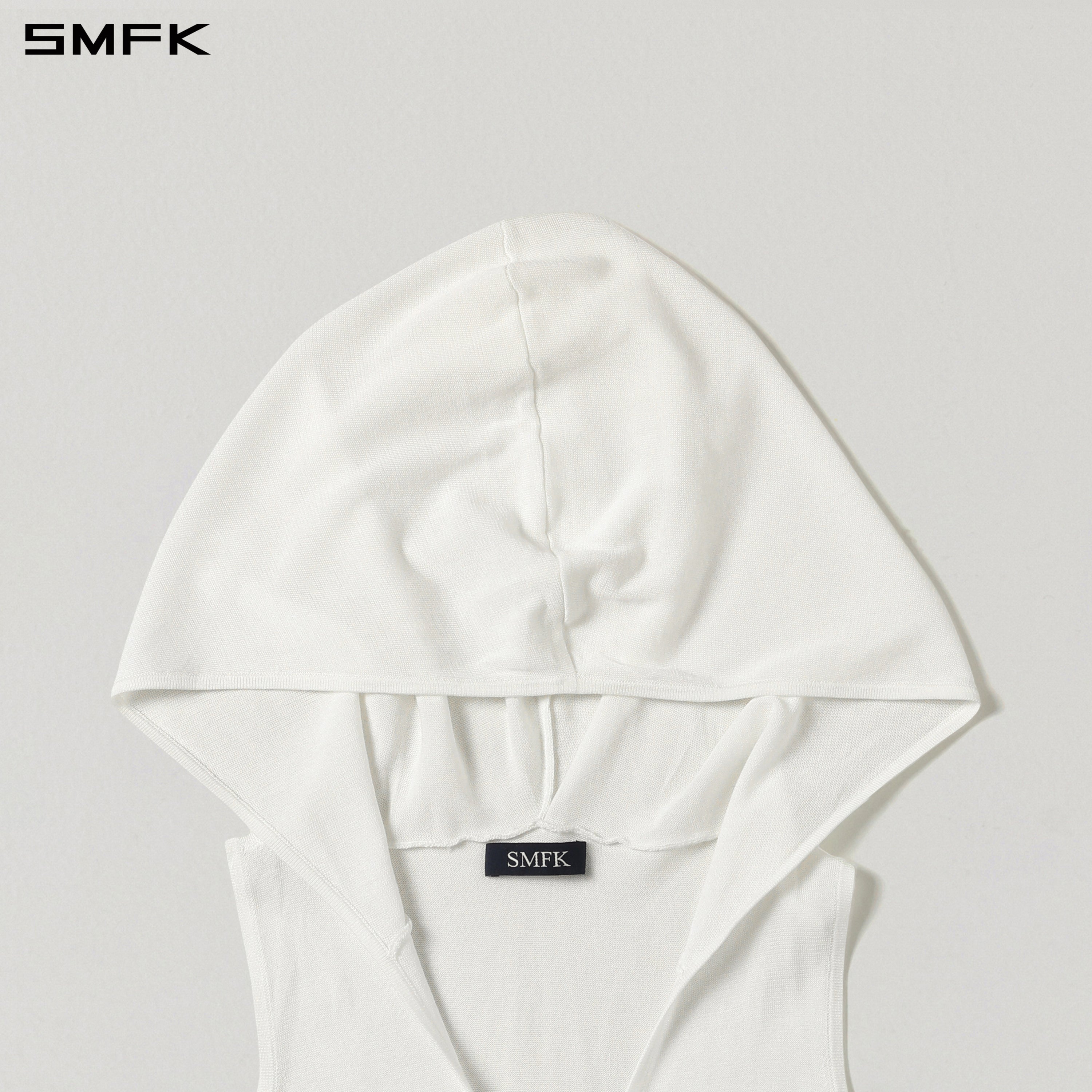 MYTH SIREN ROVE KNIT HOOD VEST/ACETATE+COTTON CLOUD WHITE