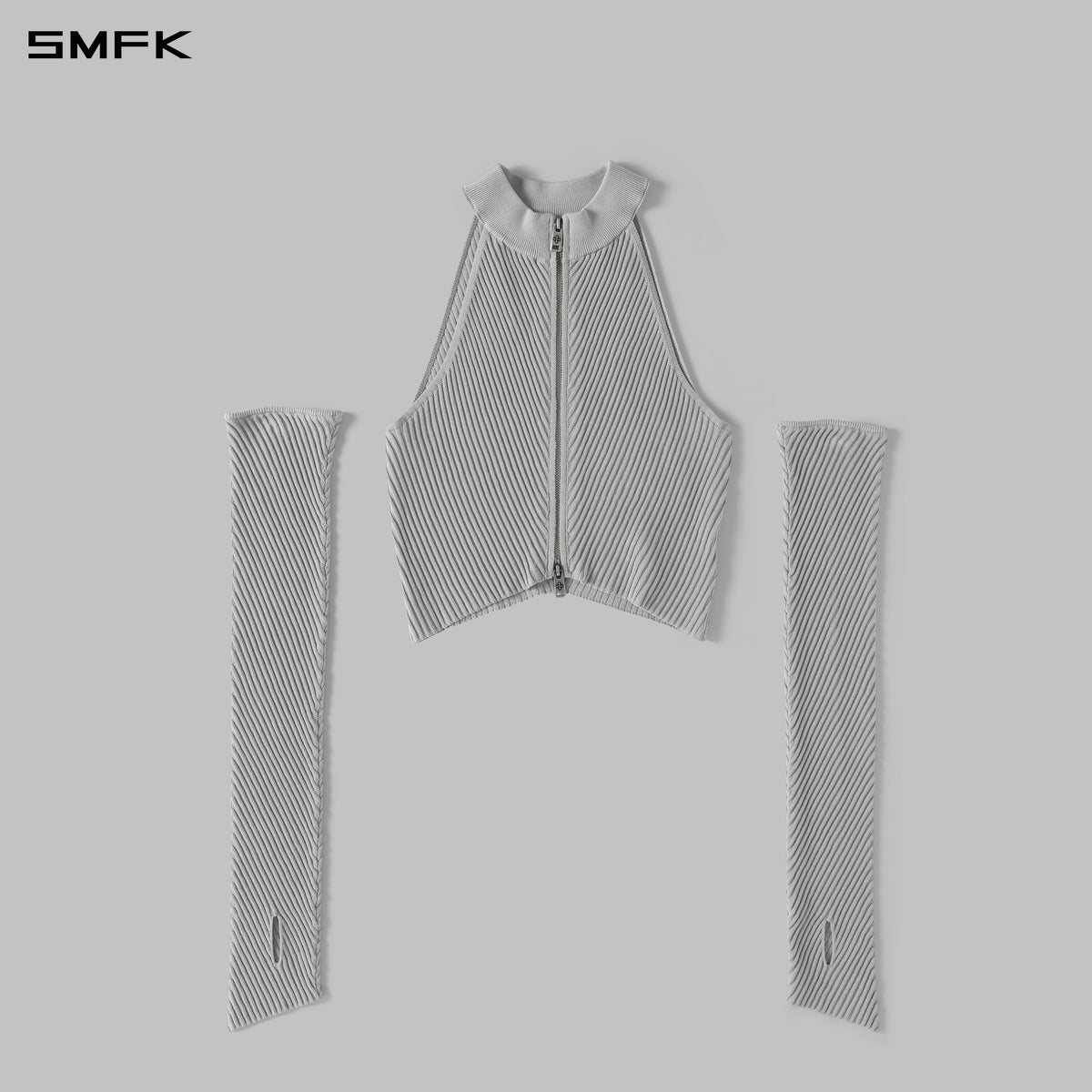 MYTH AEOLUS EVENING KNIT VEST/LENZING TENCEL+SILK+COTTON GLACIER GREY