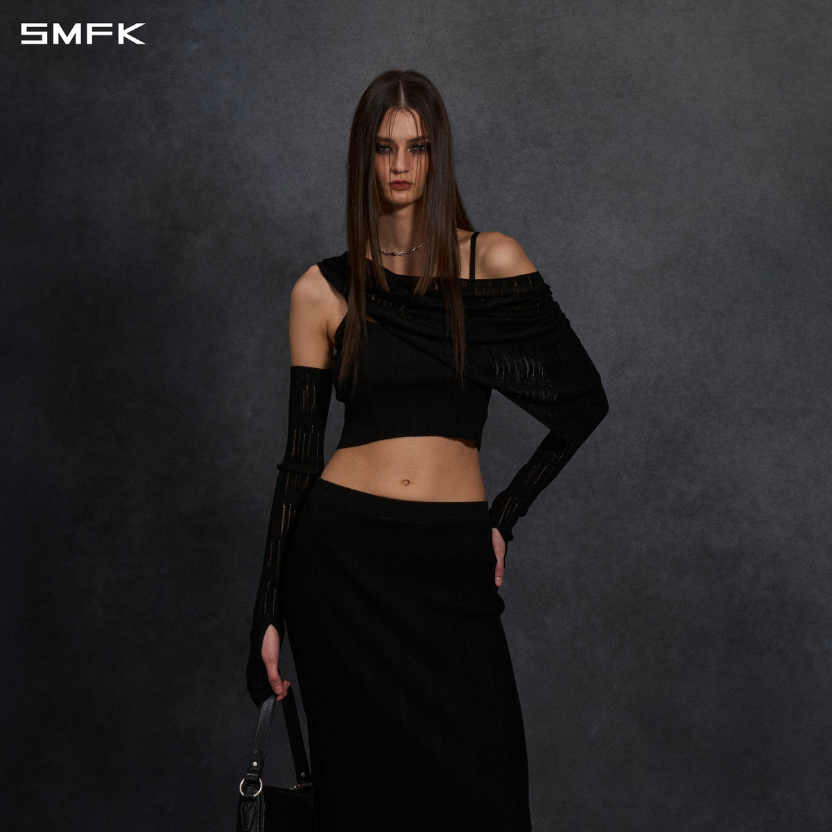 MYTH SIREN CRUISE KNIT CAMISOLE SUIT/LENZING TENCEL+SILK+COTTON WILD BLACK
