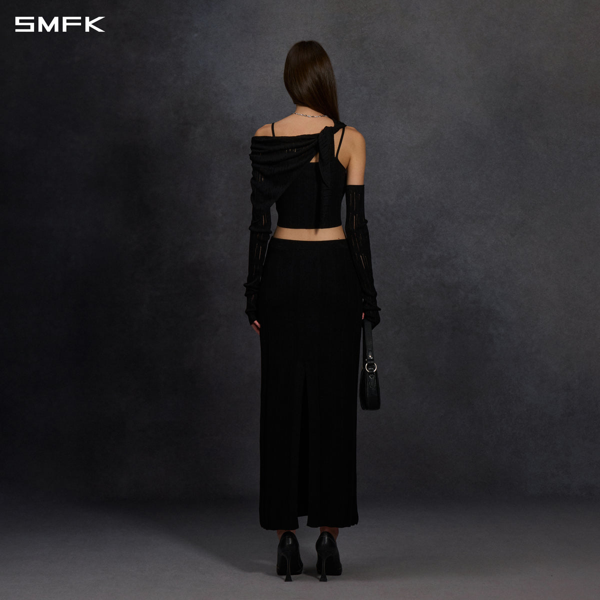 MYTH SIREN CRUISE KNIT CAMISOLE SUIT/LENZING TENCEL+SILK+COTTON WILD BLACK