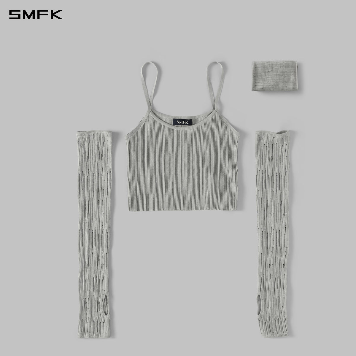 MYTH SIREN CRUISE KNIT CAMISOLE SUIT/LENZING TENCEL+SILK+COTTON GLACIER GREY