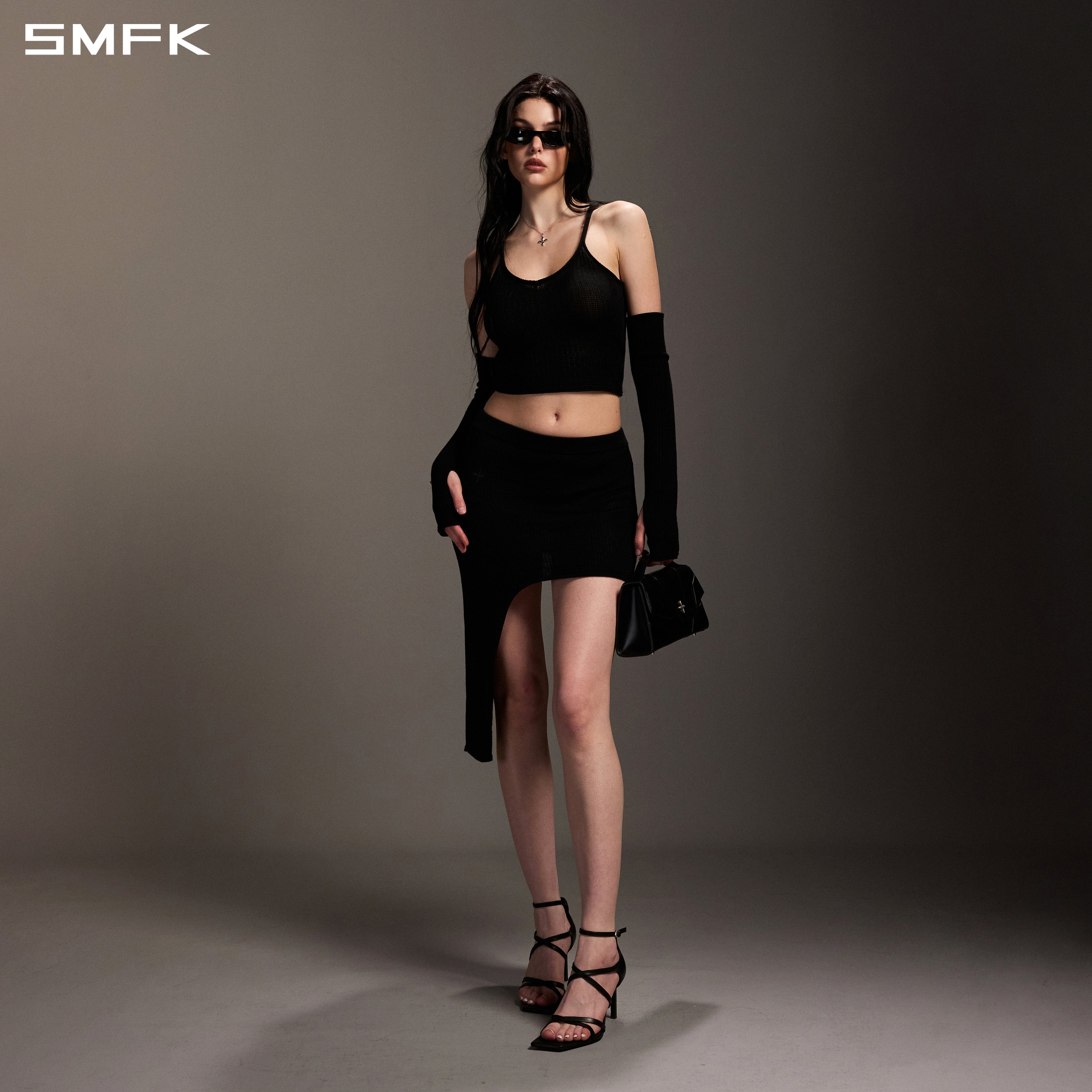 MYTH SIREN CRUISE KNIT CAMISOLE SUIT/TENCEL+SILK WILD BLACK