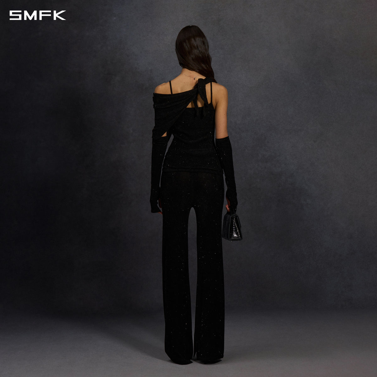 MYTH SIREN CRUISE KNIT CAMISOLE SUIT/STARRY VELVET GALAXY BLACK