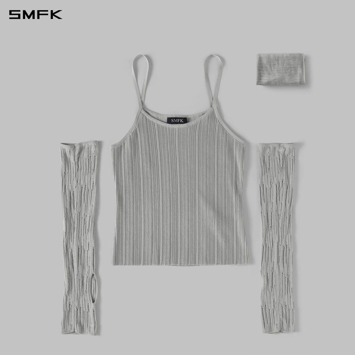 MYTH SIREN CRUISE KNIT CAMISOLE SUIT/LENZING TENCEL+SILK+COTTON GLACIER GREY