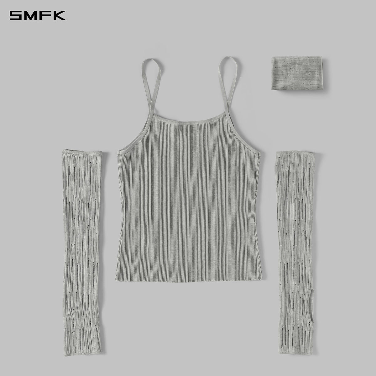 サイレンパレード ニットキャミソールセット / レンツィングテンセル + マルベリーシルク + コットン グレイシャーグレー