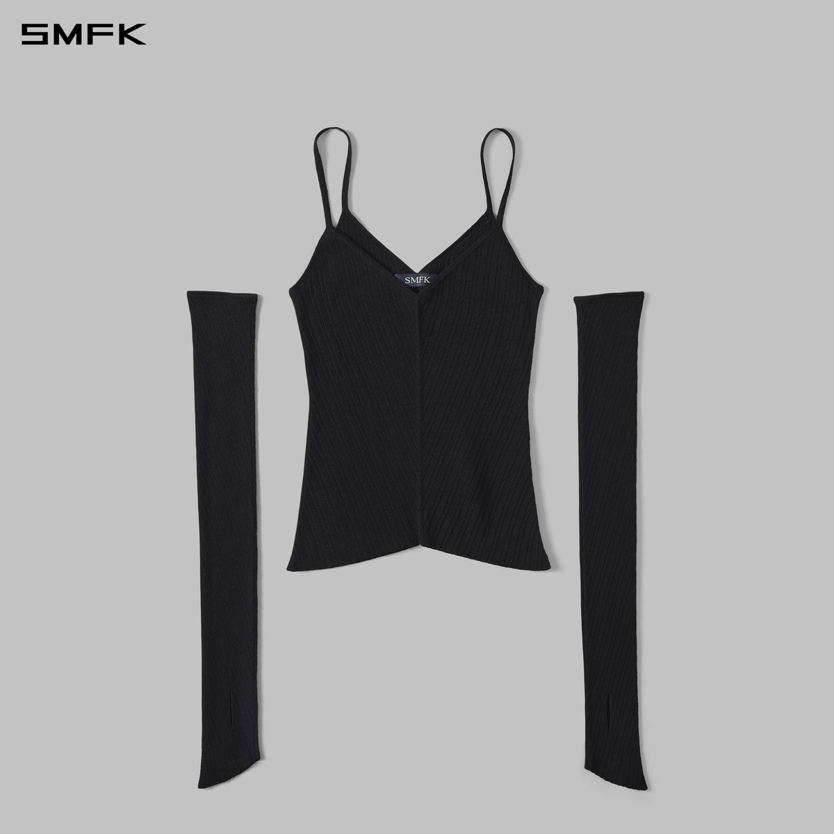 MYTH AEOLUS EVENING KNIT LONG CAMISOLE SUIT/LENZING TENCEL+SILK+COTTON WILD BLACK