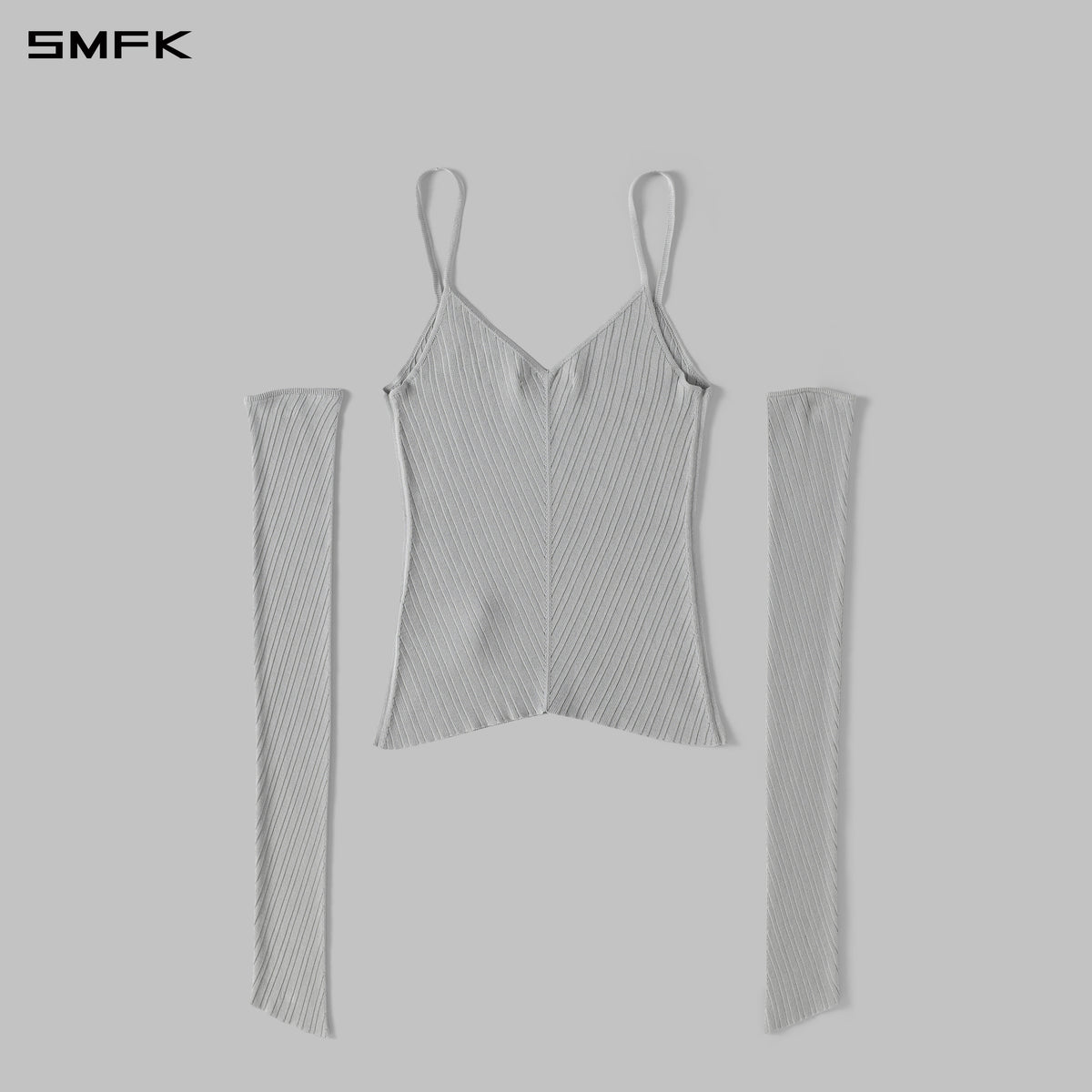 MYTH AEOLUS EVENING KNIT LONG CAMISOLE SUIT/LENZING TENCEL+SILK+COTTON GLACIER GREY