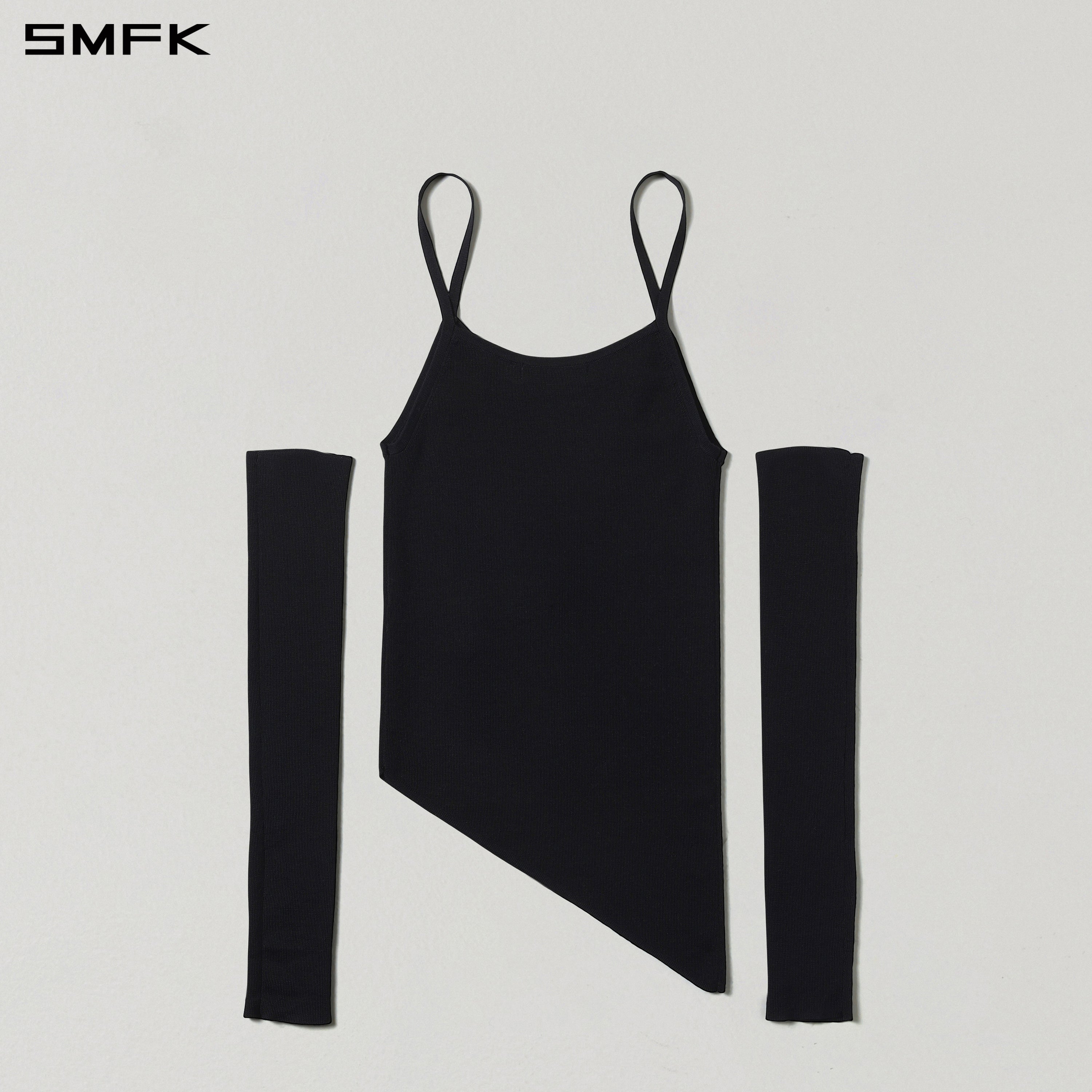 MYTH AEOLUS ASYMMETRY SLIM KNIT /TENCEL+SILK WILD BLACK