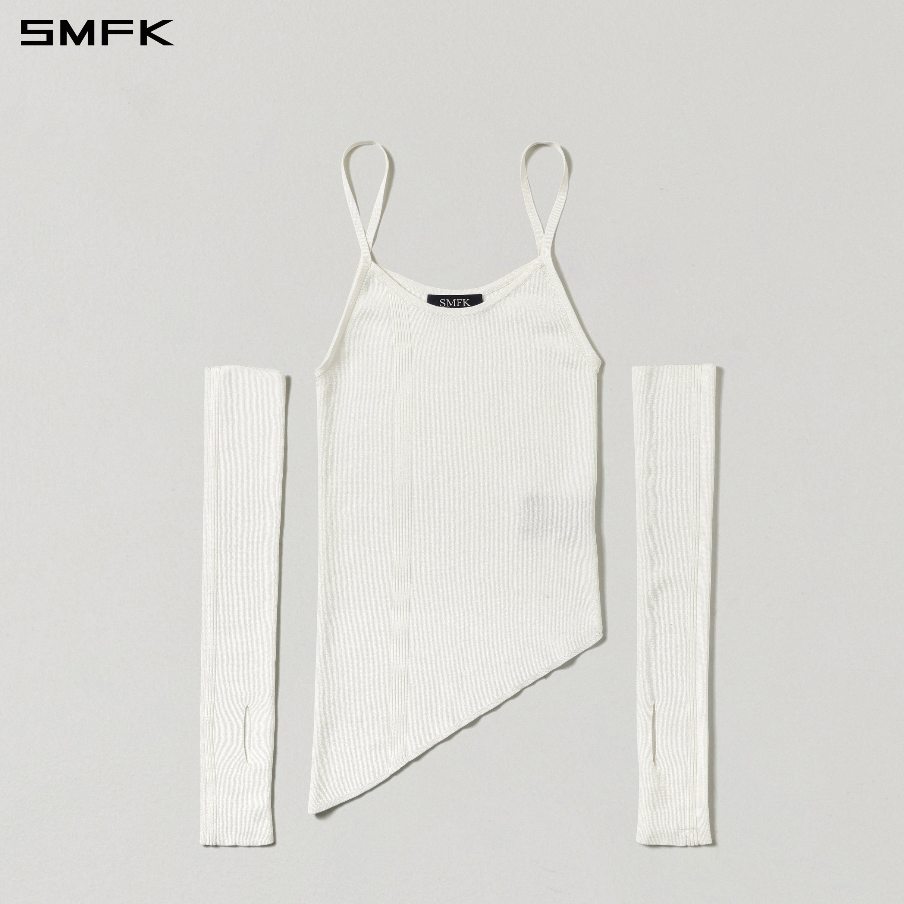 MYTH AEOLUS ASYMMETRY SLIM KNIT /TENCEL+SILK CLOUD WHITE
