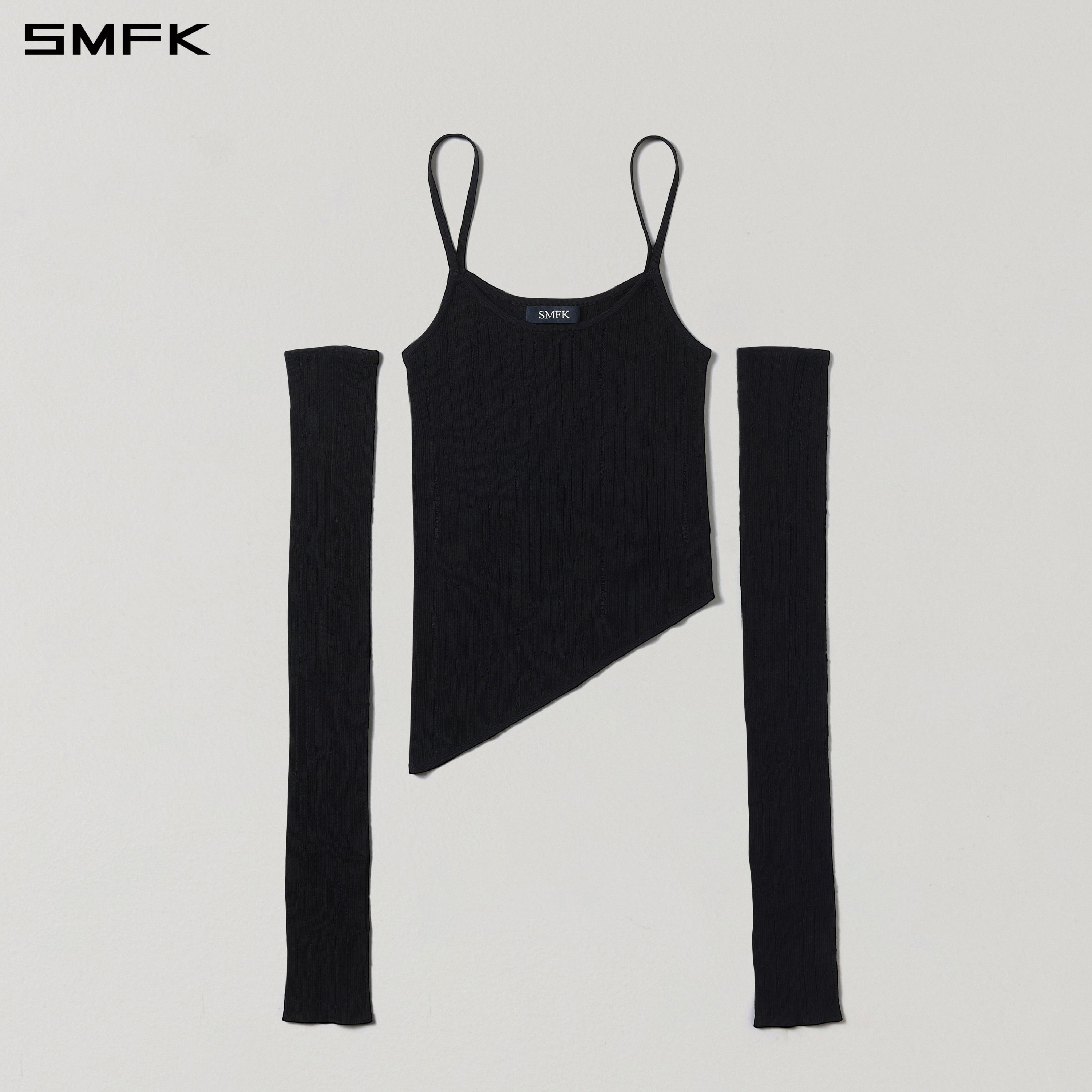MIRAGE SIREN VISIONAL KNIT SHORT CAMISOLE/TENCEL+SILK WILD BLACK